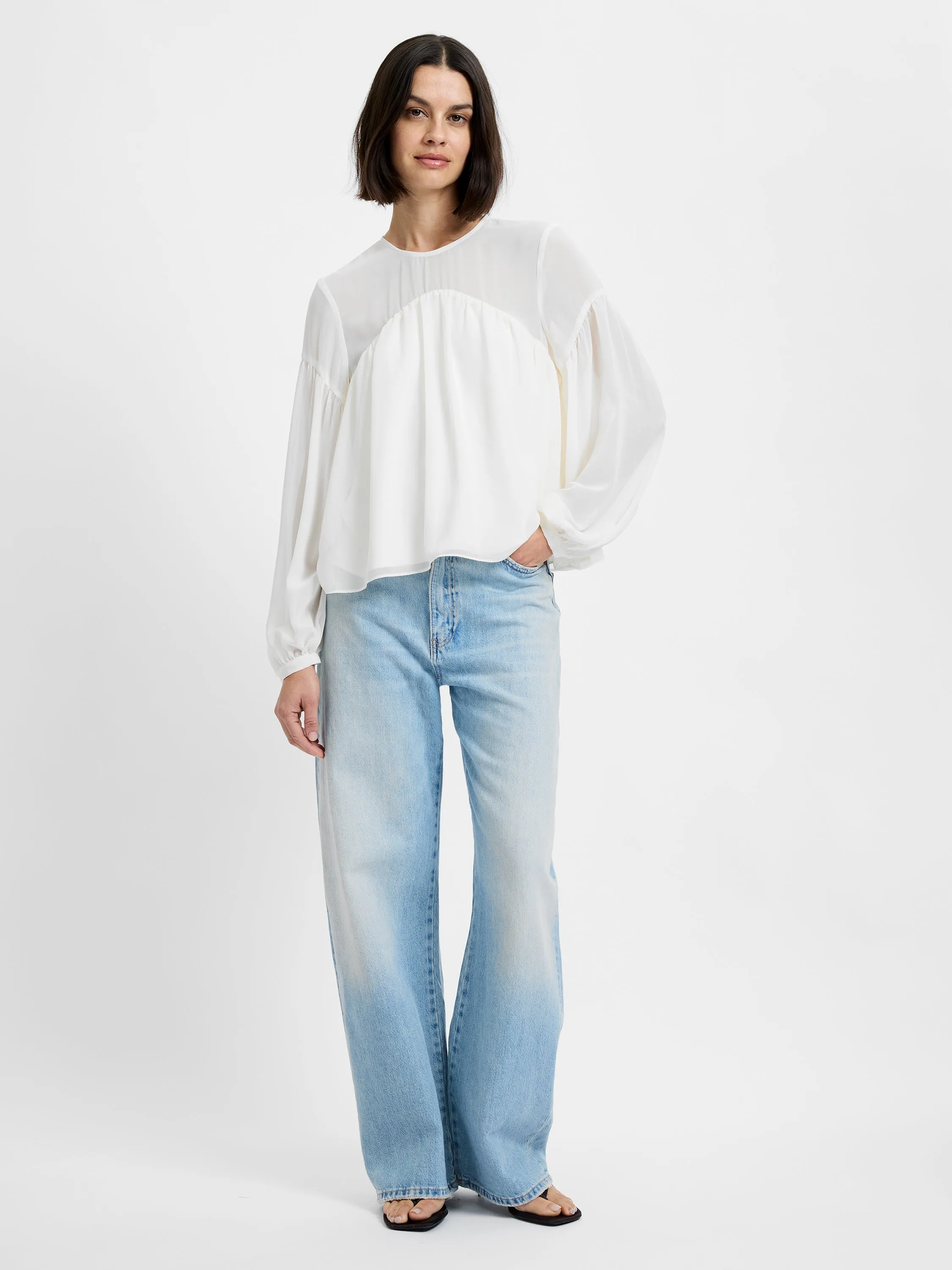 MARINA SILKY CURVED YOKE BLOUSE sold by French Connection product image thumbnail 4