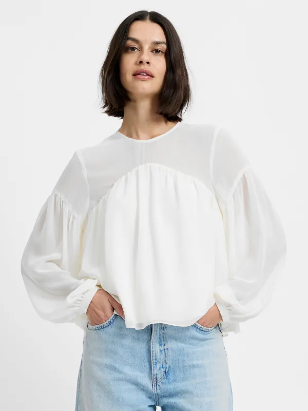 MARINA SILKY CURVED YOKE BLOUSE made by French Connection