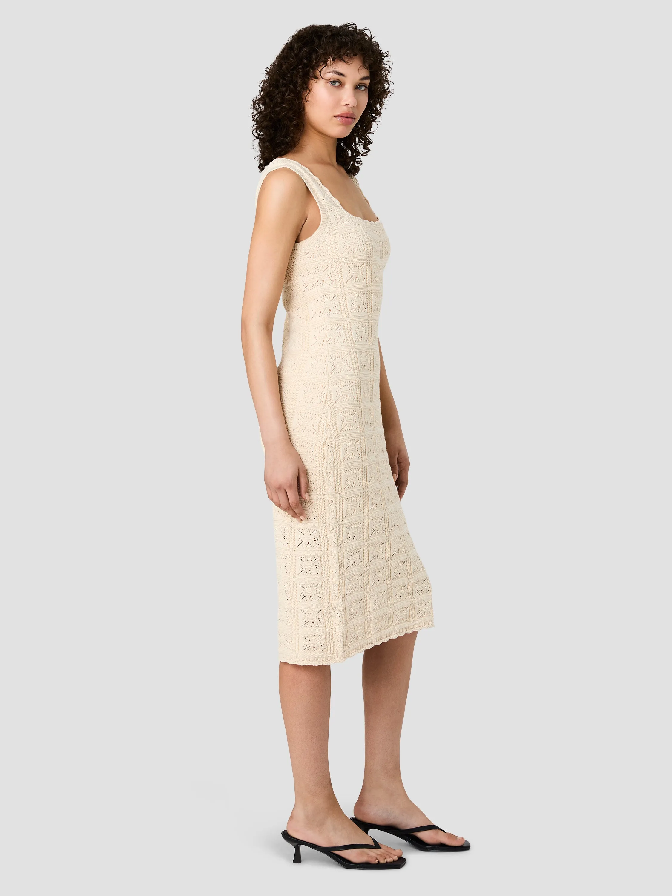 NELLIS SQUARE CROCHET KNIT MIDI DRESS sold by French Connection product image thumbnail 4