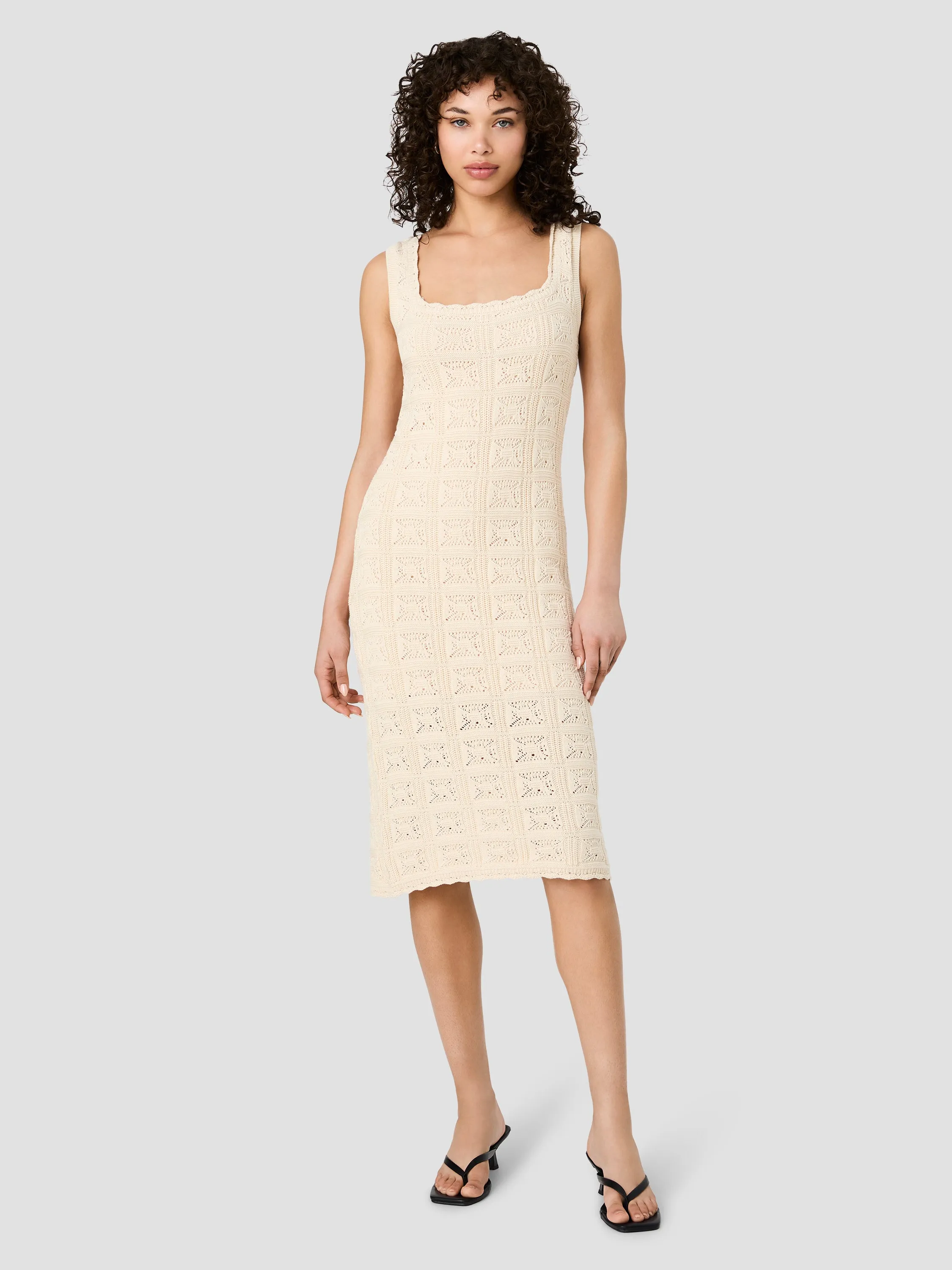 NELLIS SQUARE CROCHET KNIT MIDI DRESS sold by French Connection product image thumbnail 5