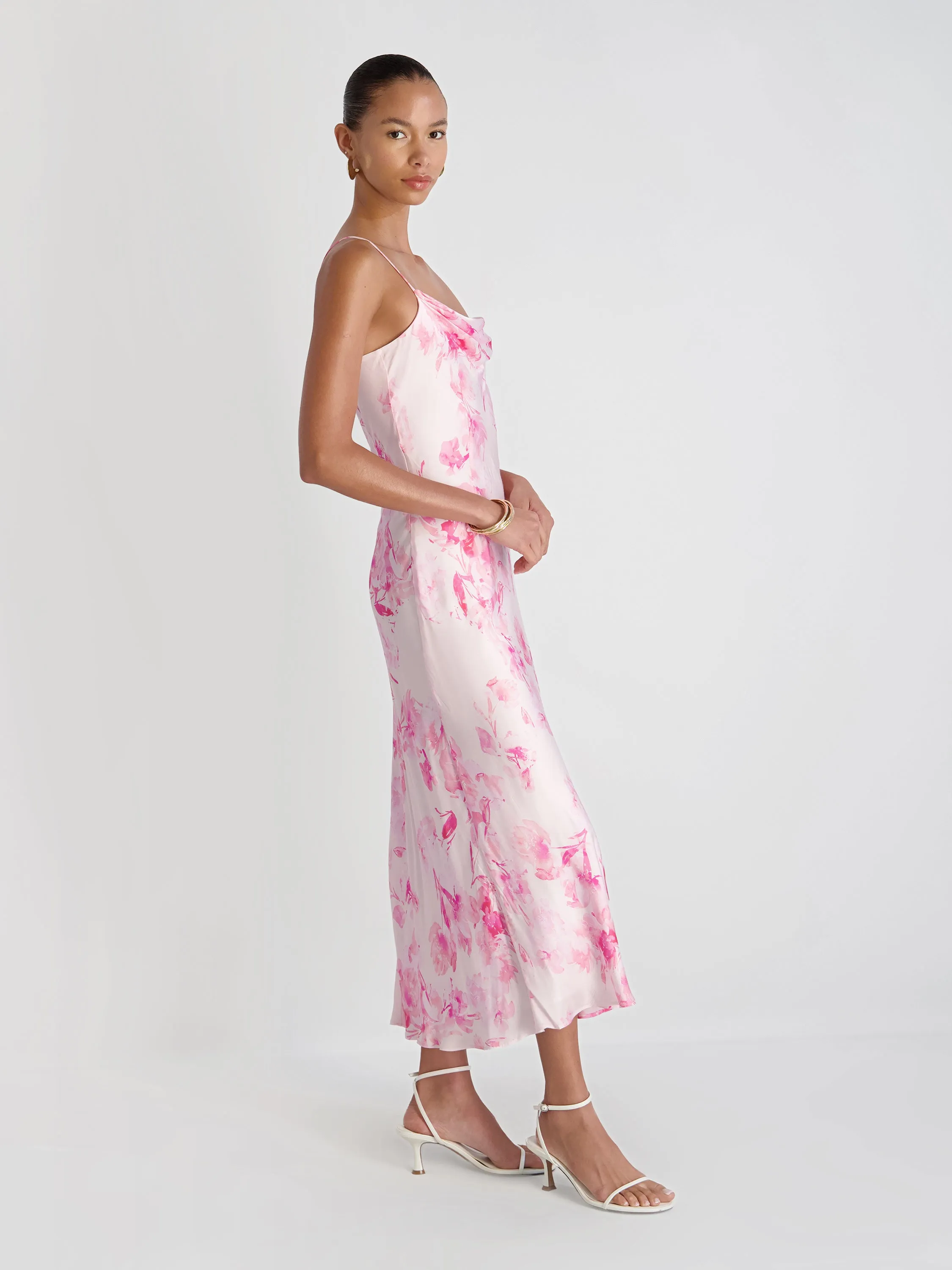 OONA SATIN SOPHIE FLEUR MIDI DRESS sold by French Connection product image thumbnail 5