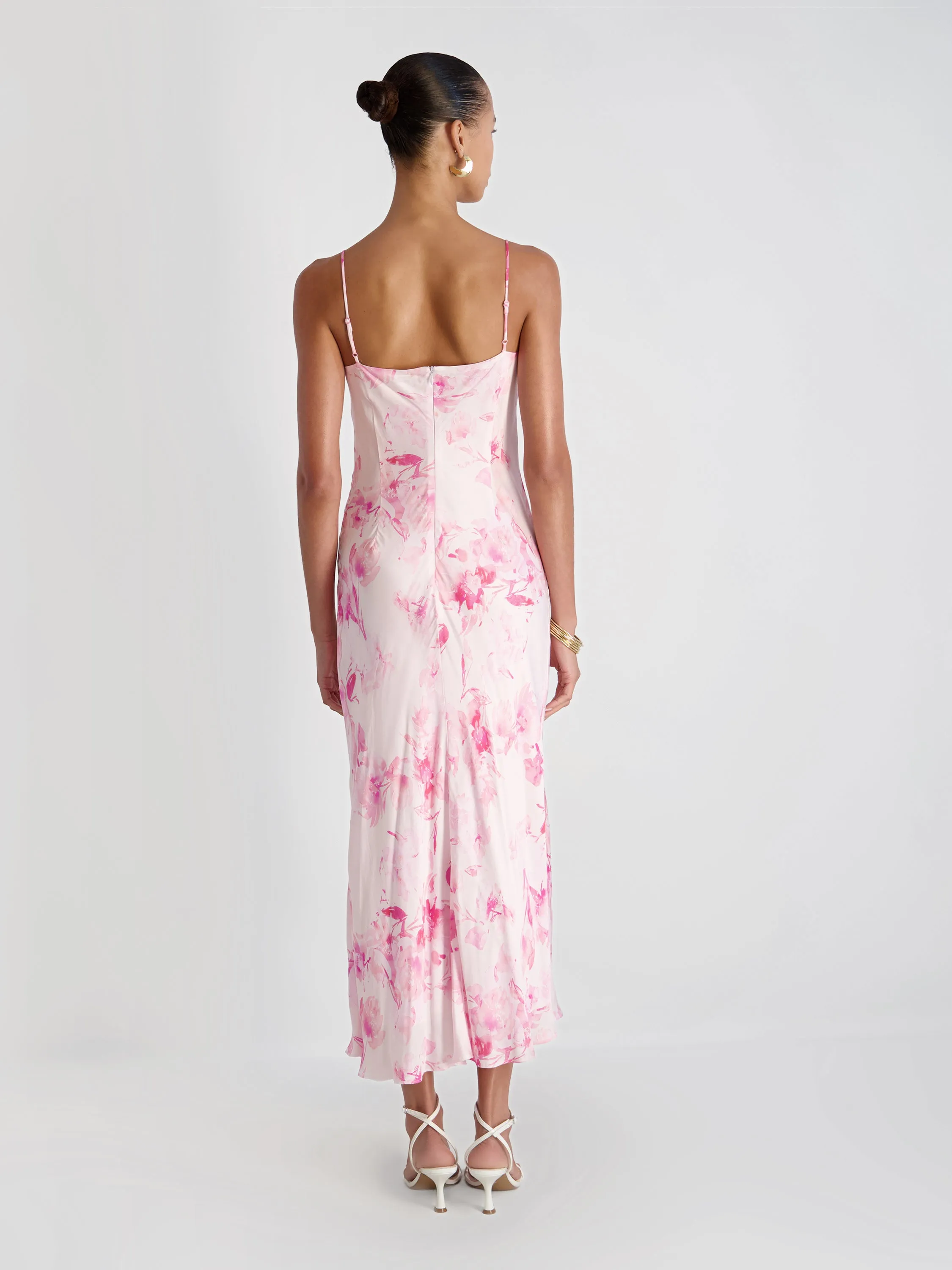 OONA SATIN SOPHIE FLEUR MIDI DRESS sold by French Connection product image thumbnail 4