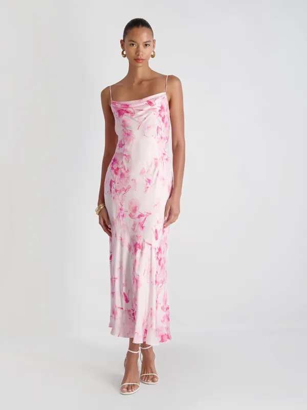 OONA SATIN SOPHIE FLEUR MIDI DRESS made by French Connection