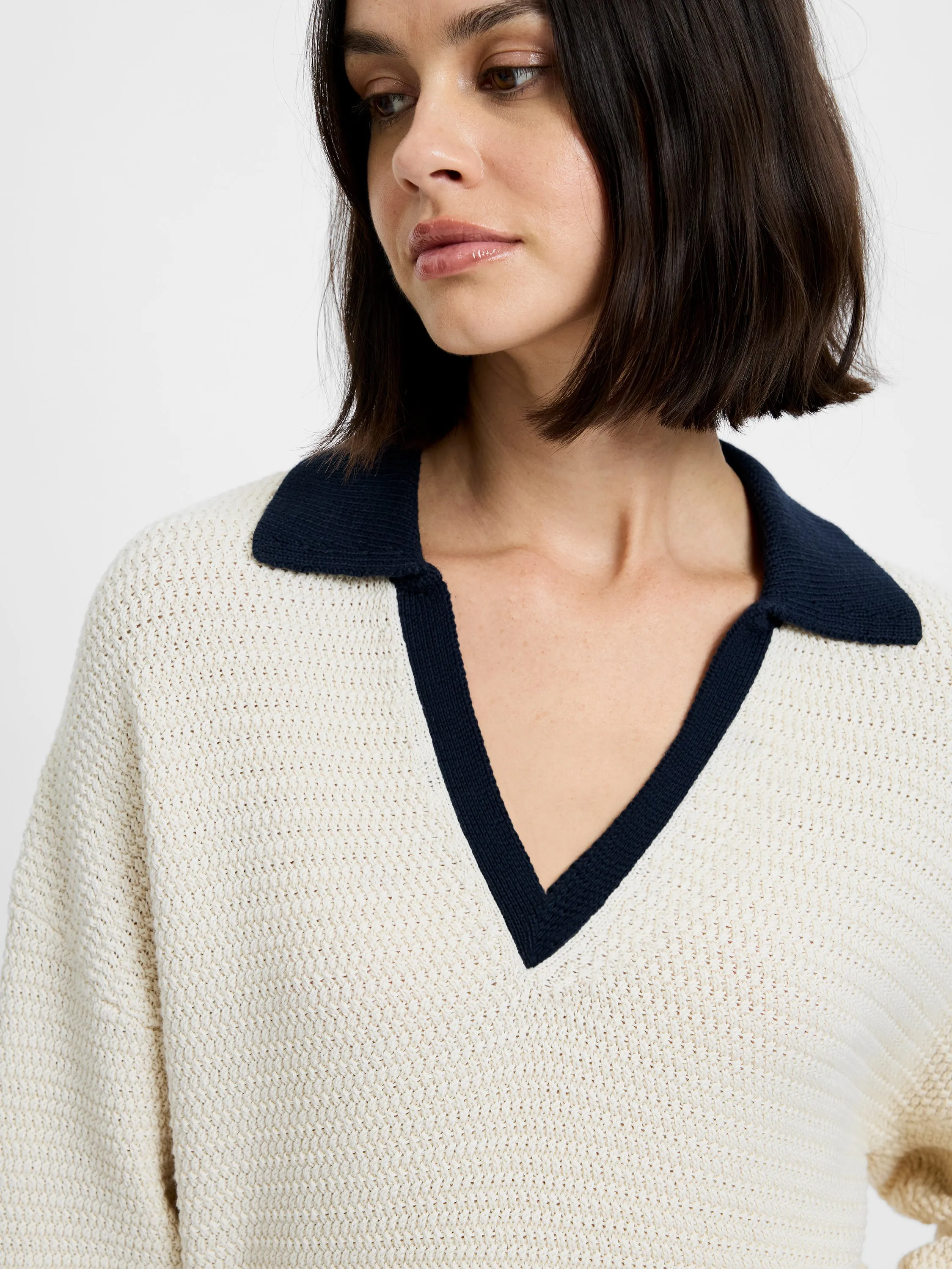 MOZART CONTRAST TEXTURE KNIT sold by French Connection product image thumbnail 3