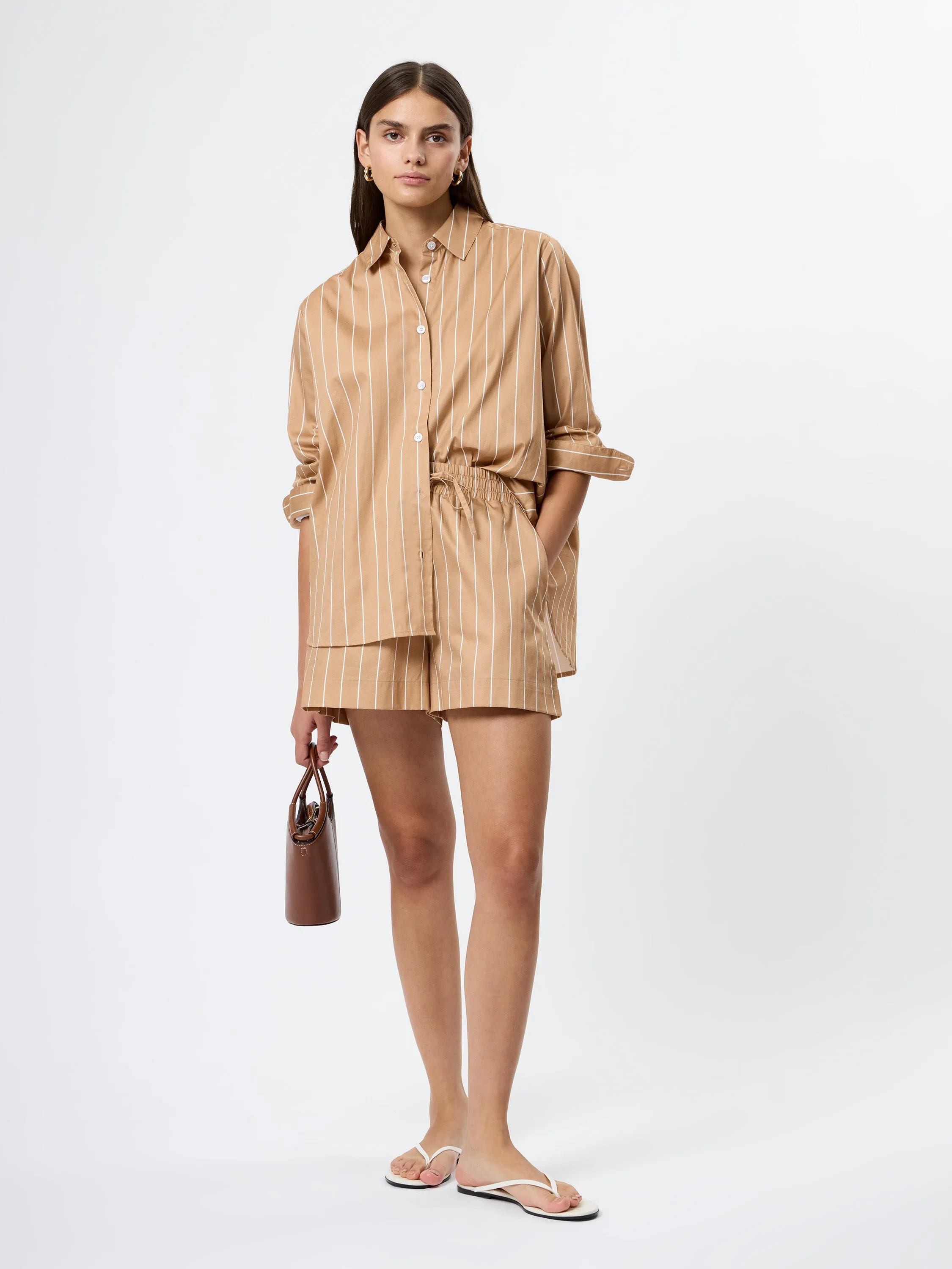 ALEXIS POPLIN STRIPED SHORTS sold by French Connection