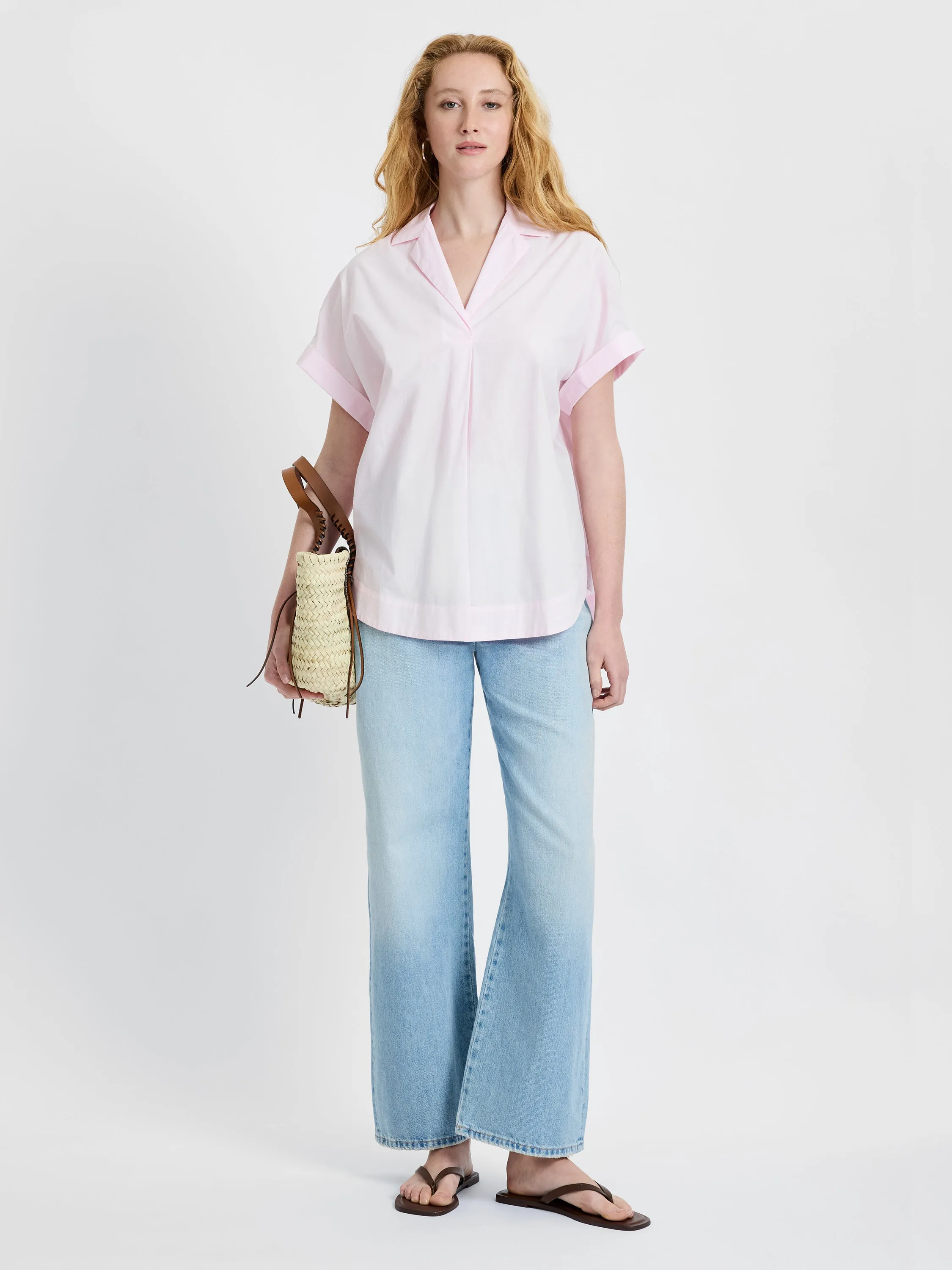 POPLIN COLLAR SHORT SLEEVE PULLOVER sold by French Connection product image thumbnail 2