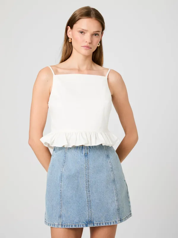 LILAH STRETCH RUFFLE PEPLUM TOP made by French Connection
