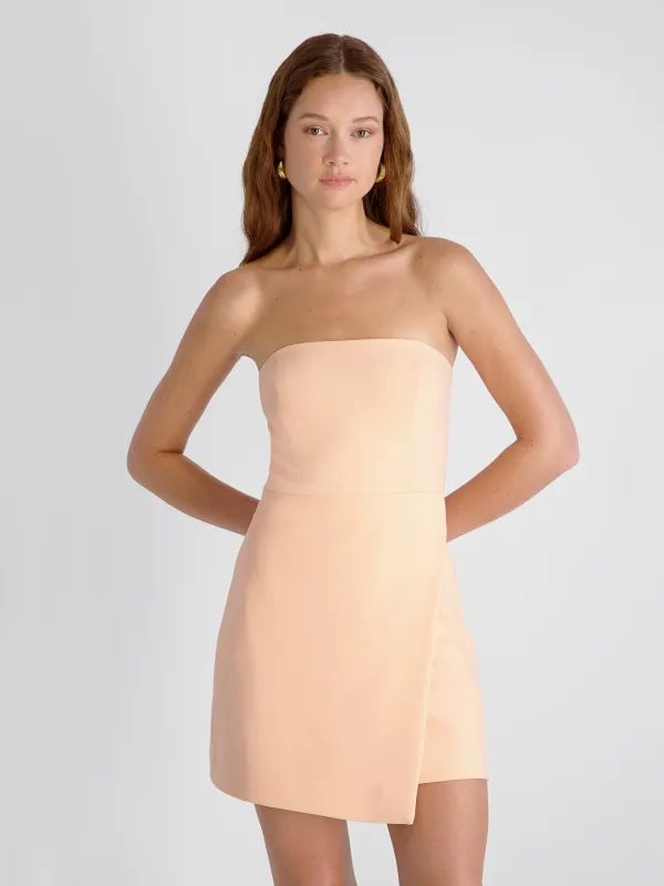 WHISPER STRAPLESS SLIT MINI DRESS made by French Connection