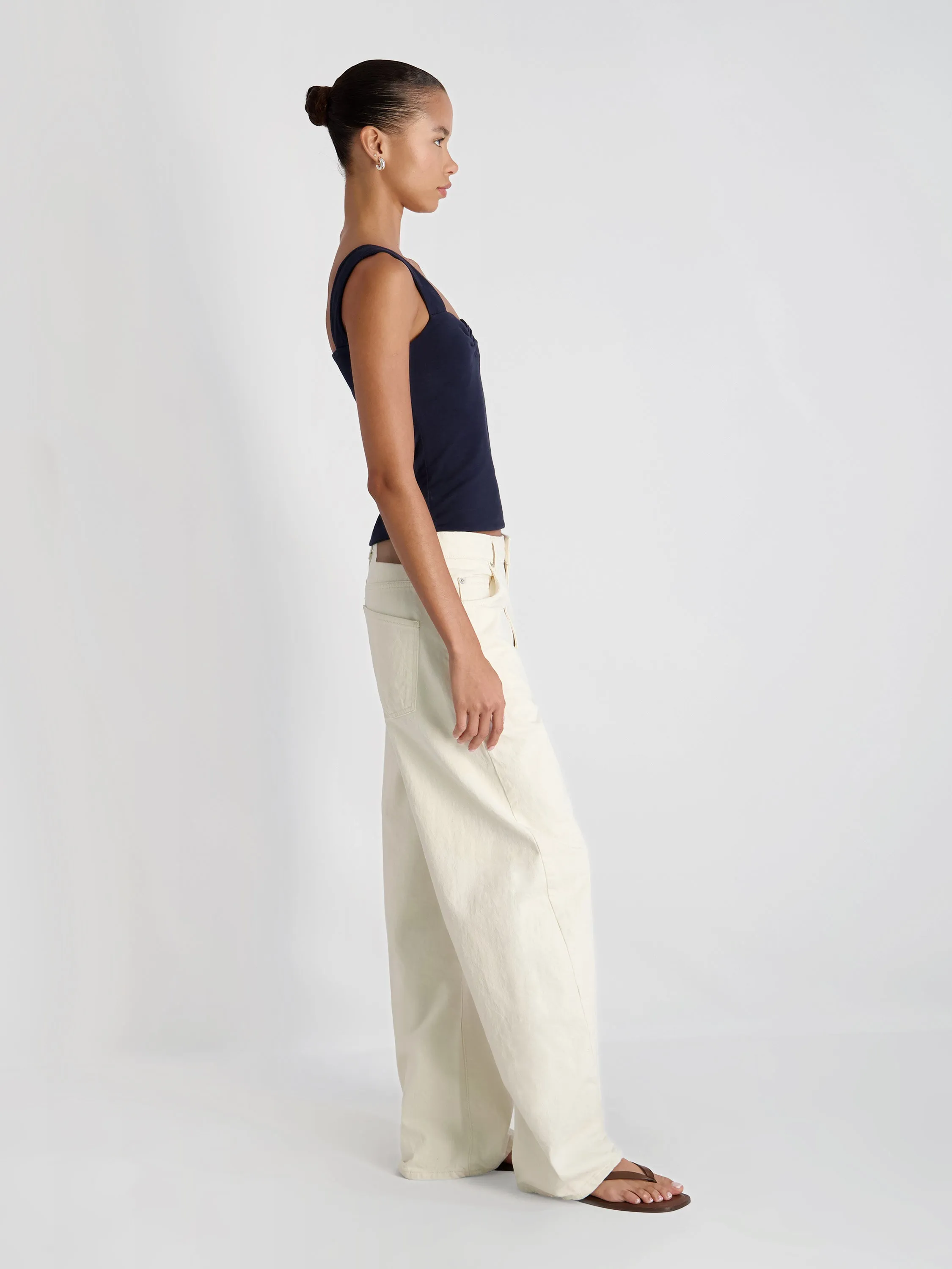 MAISIE JERSEY KNIT RUCHED FRONT TANK sold by French Connection product image thumbnail 4
