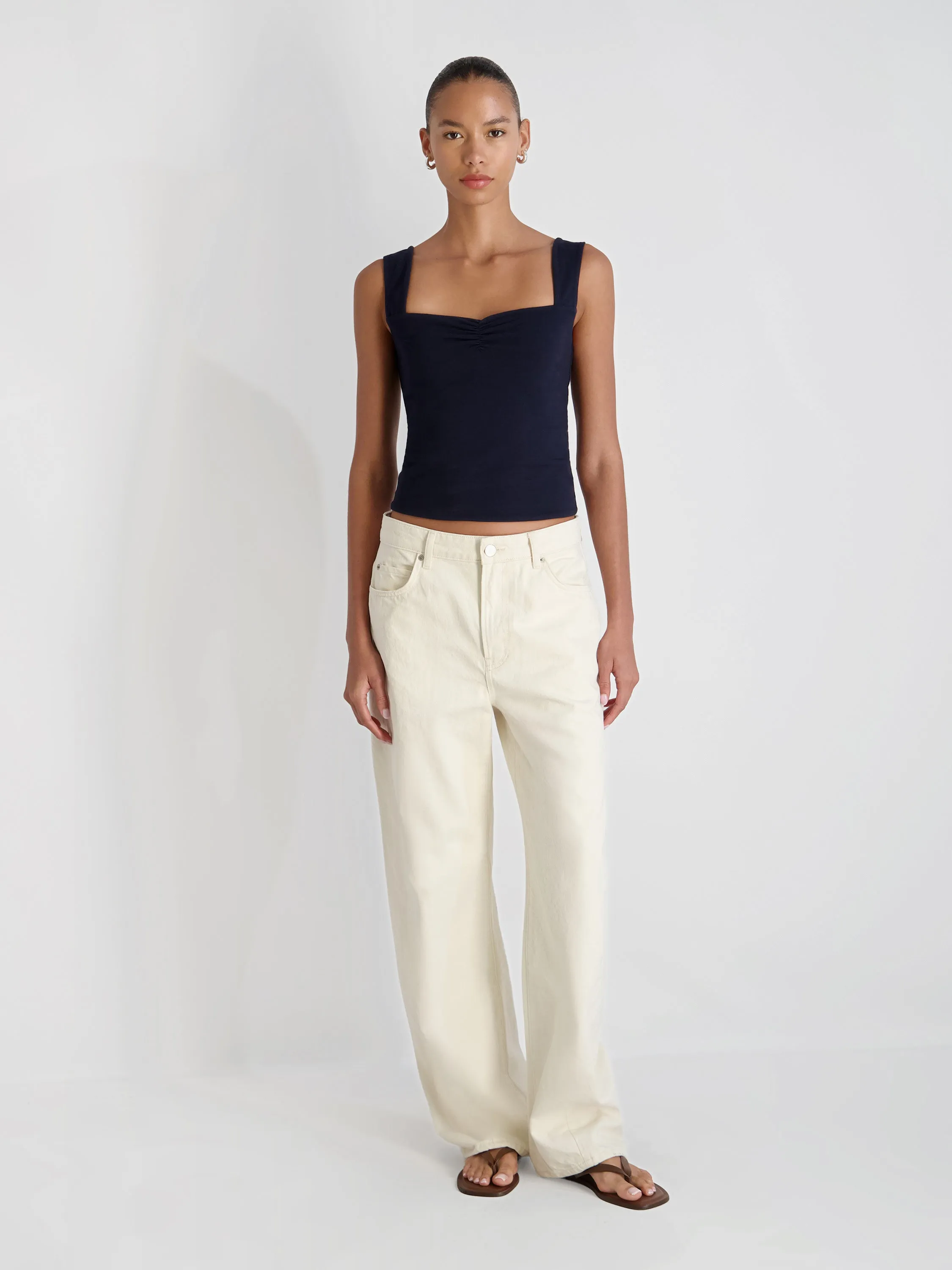 MAISIE JERSEY KNIT RUCHED FRONT TANK sold by French Connection product image thumbnail 5