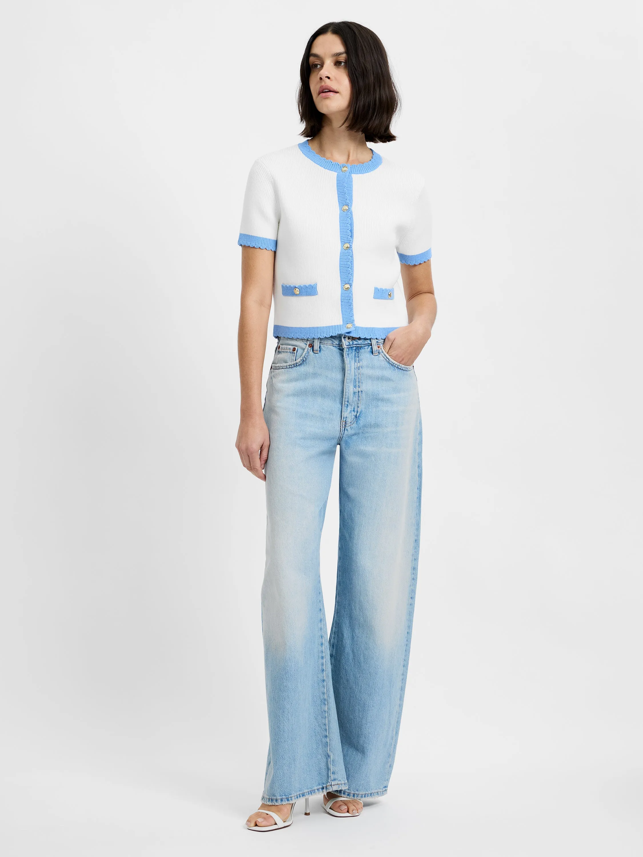 BENNET RIB KNIT SHORT SLEEVE TOP sold by French Connection product image thumbnail 2
