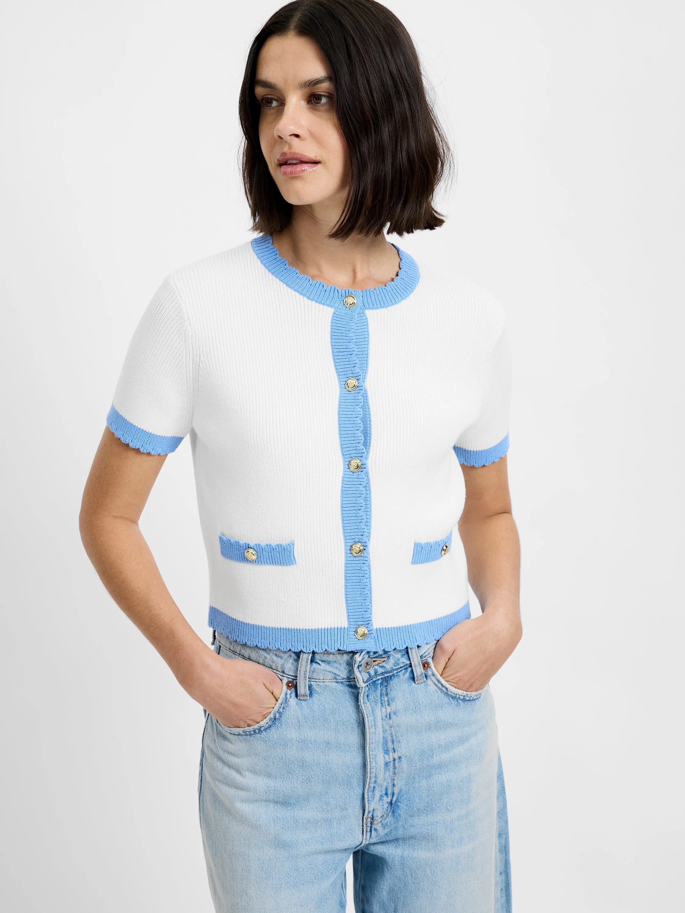 BENNET RIB KNIT SHORT SLEEVE TOP sold by French Connection