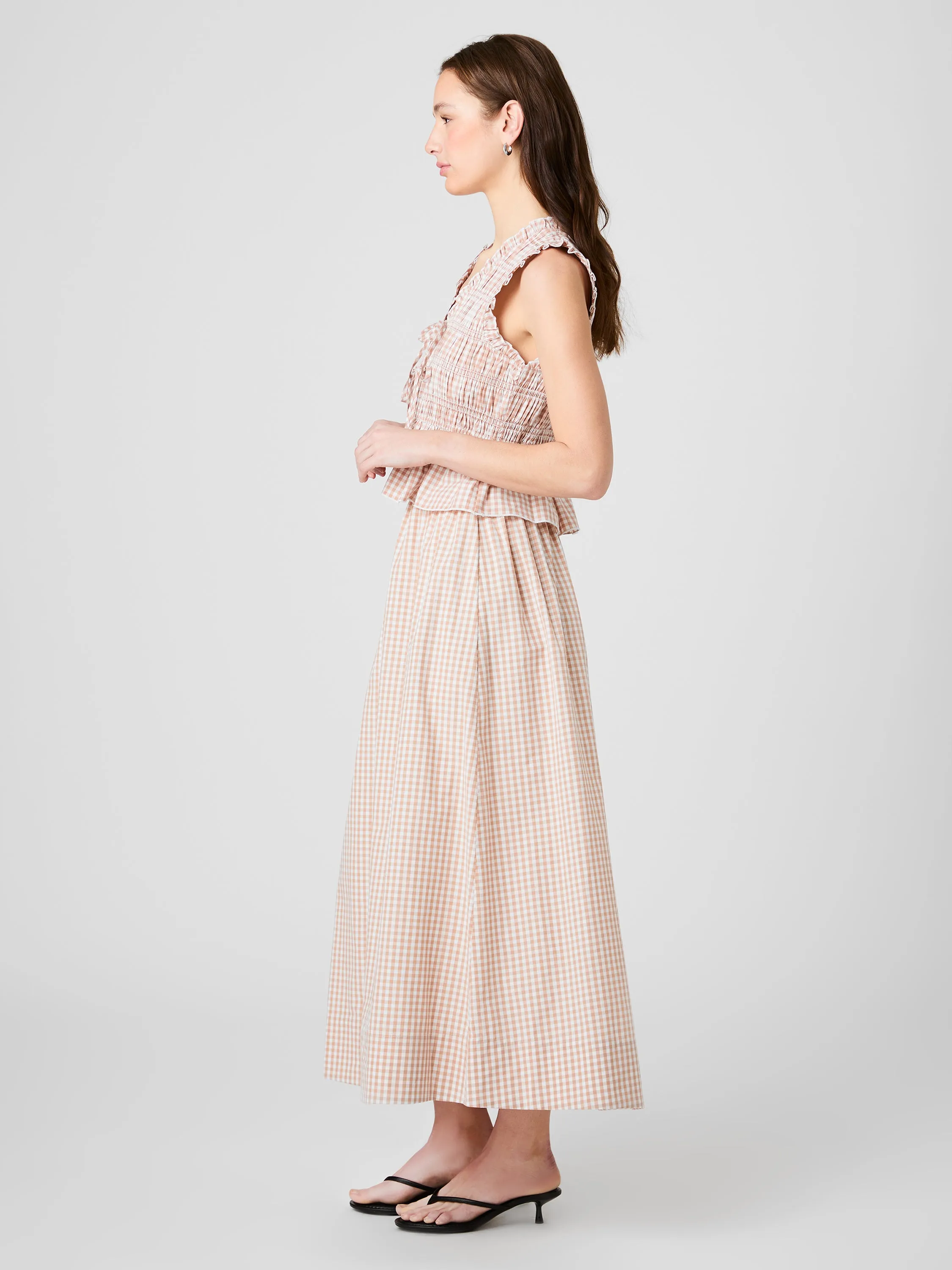 PETITE GINGHAM RUCHED MIDI SKIRT sold by French Connection product image thumbnail 4