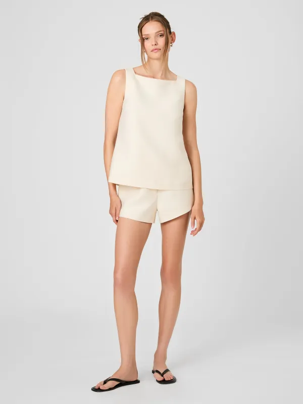 STRUCTURED TAFFETA RELAXED FIT SHORTS made by French Connection
