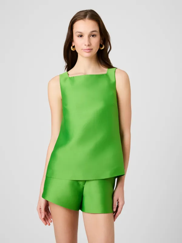 STRUCTURED TAFFETA SLEEVELESS A-LINE TOP made by French Connection