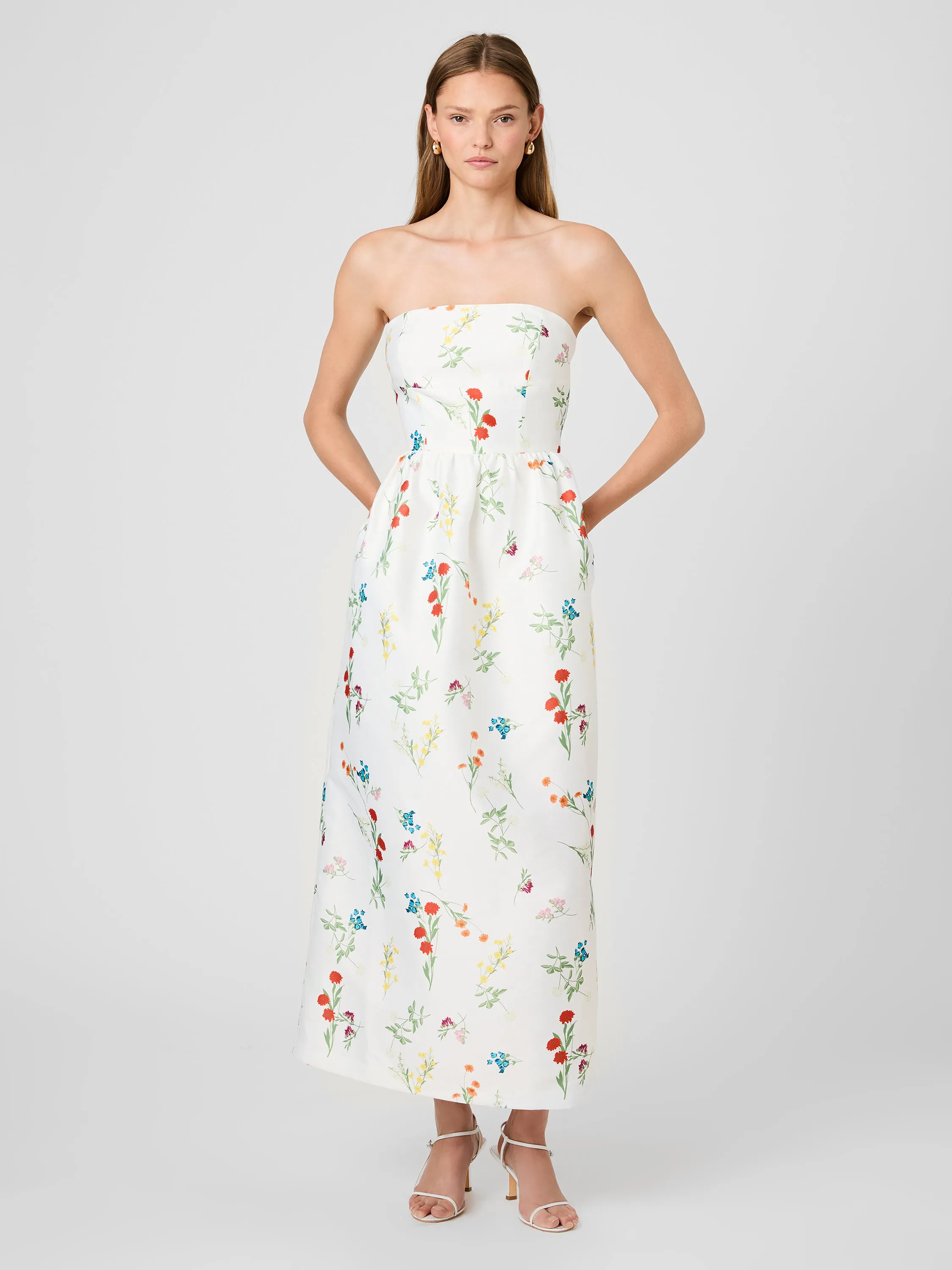 STRUCTURED TAFFETA CHRISTINE STRAPLESS MAXI DRESS sold by French Connection product image thumbnail 5