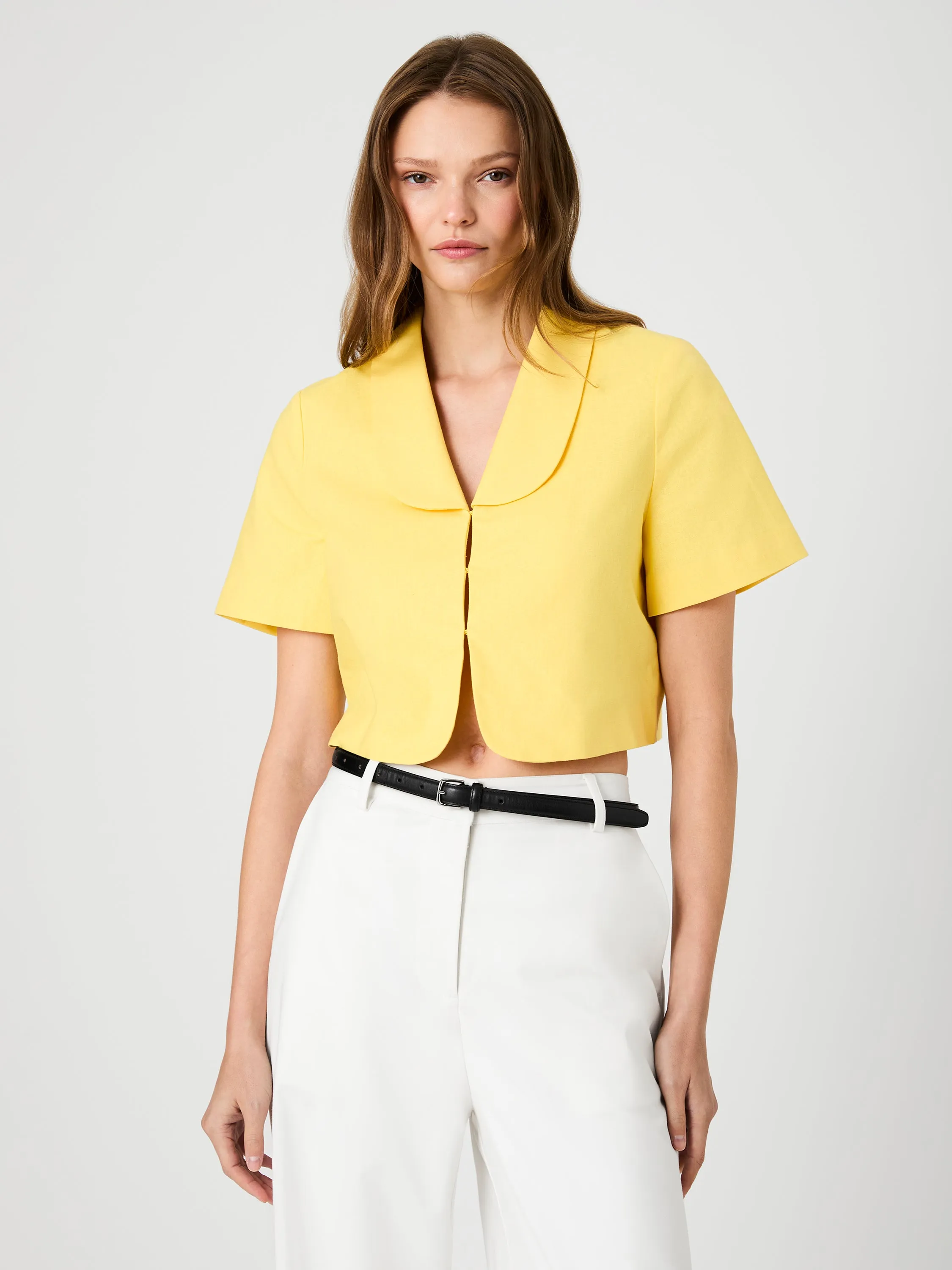 THEO LINEN OVERSIZED COLLAR TOP sold by French Connection product image thumbnail 2