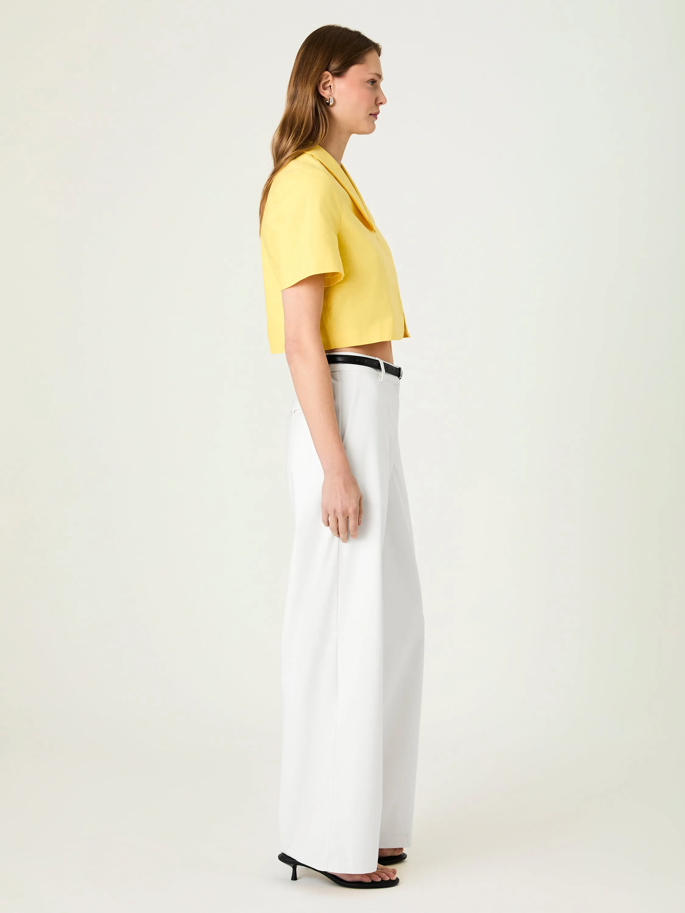 THEO LINEN OVERSIZED COLLAR TOP sold by French Connection product image thumbnail 4