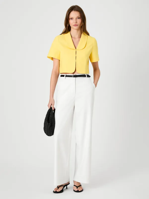 THEO LINEN OVERSIZED COLLAR TOP made by French Connection