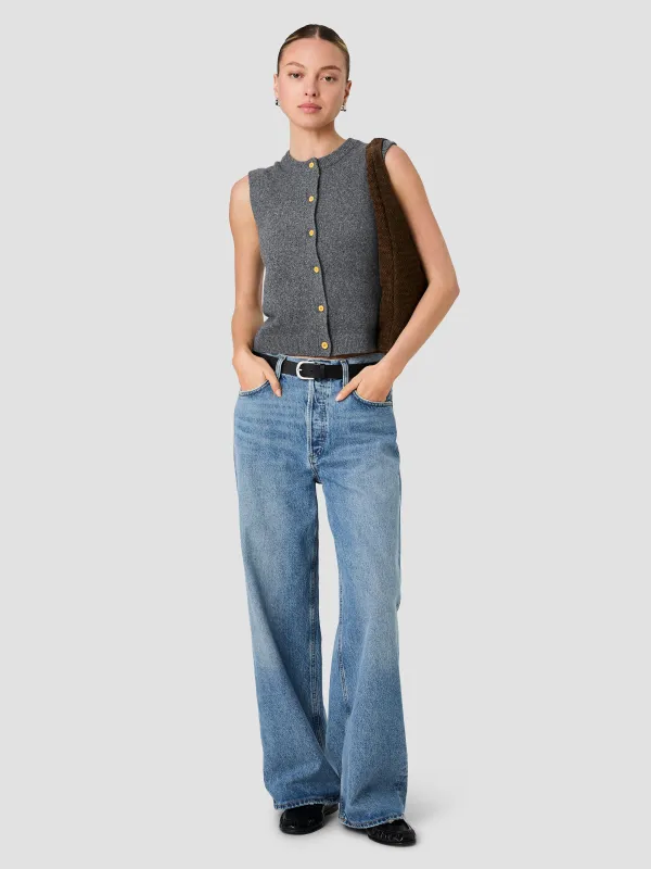 ALEYNA KNIT CONTRAST BUTTONS SLEEVELESS TOP made by French Connection