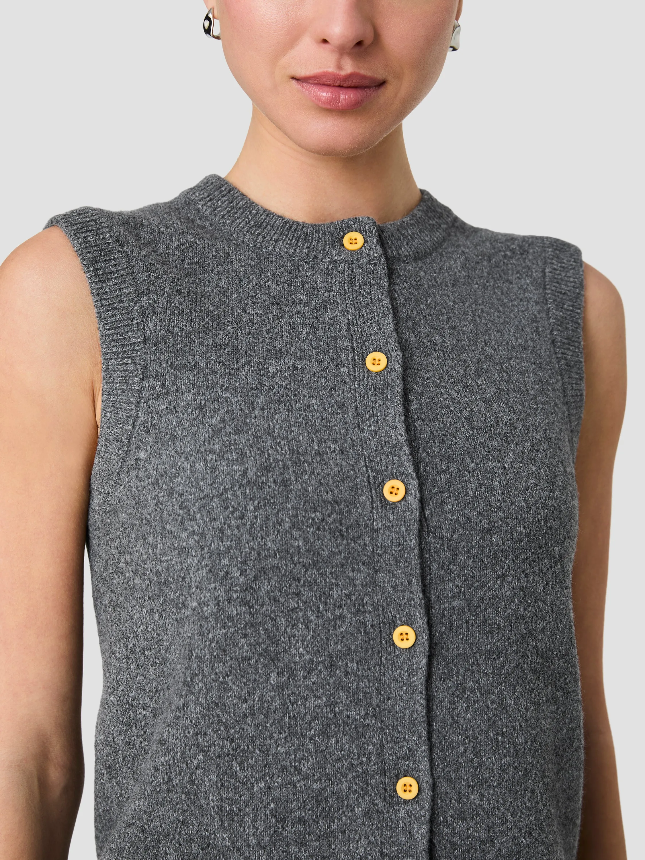 ALEYNA KNIT CONTRAST BUTTONS SLEEVELESS TOP sold by French Connection product image thumbnail 3