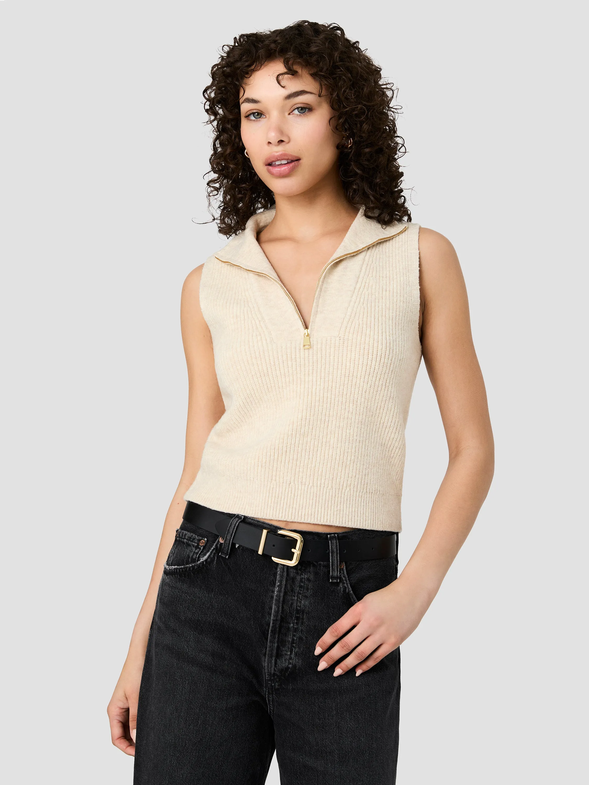 MARLEY KNIT HALF ZIP SWEATER VEST sold by French Connection product image thumbnail 2