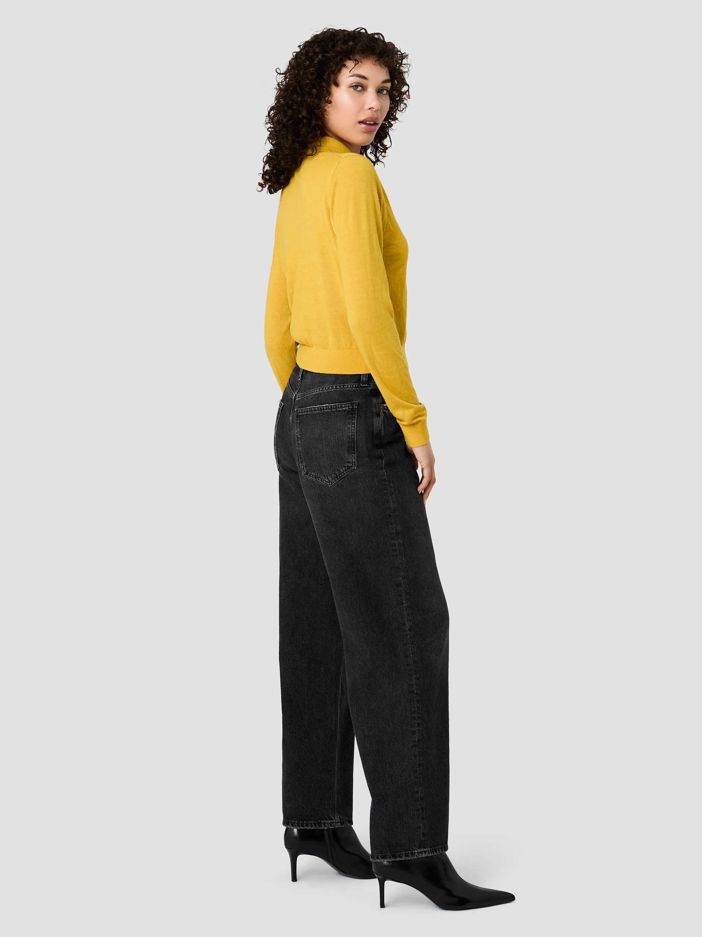 NOLA FINE KNIT LONG SLEEVE POLO TOP sold by French Connection product image thumbnail 5