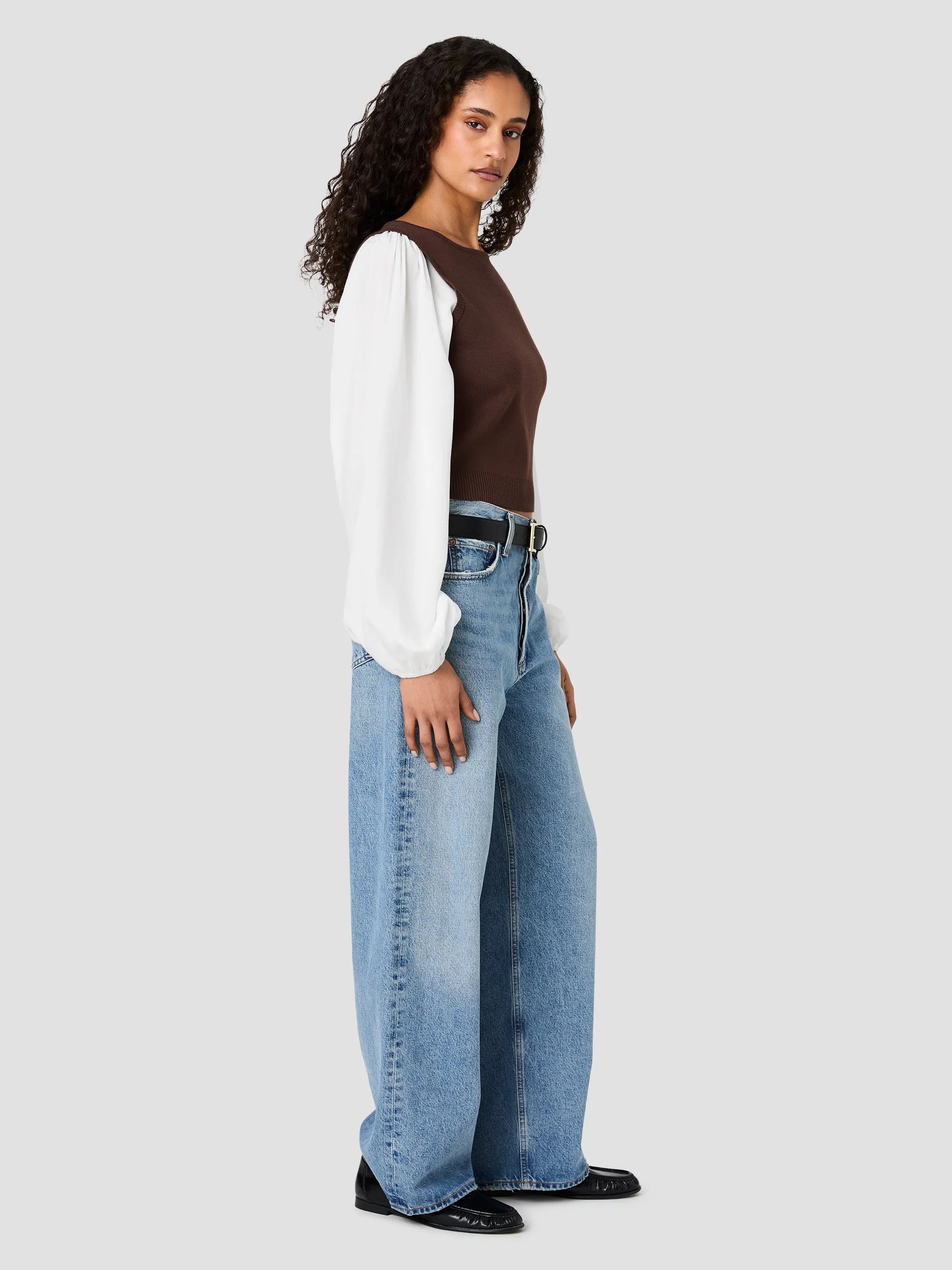 MAXIME KNIT SHIRTING LONG SLEEVE TOP sold by French Connection product image thumbnail 5