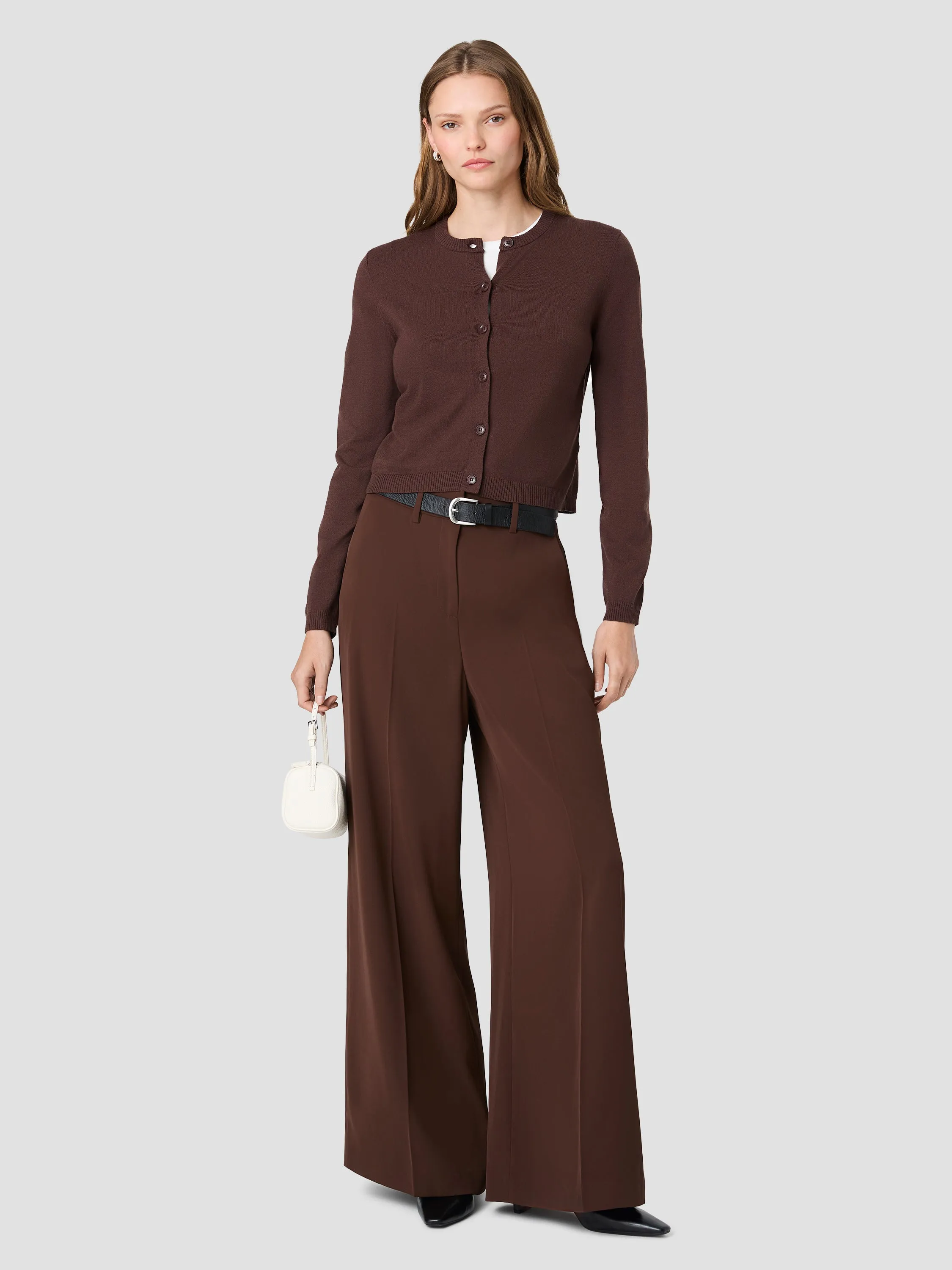 HARRY SUITING HIGH WAISTED WIDE LEG TROUSERS sold by French Connection