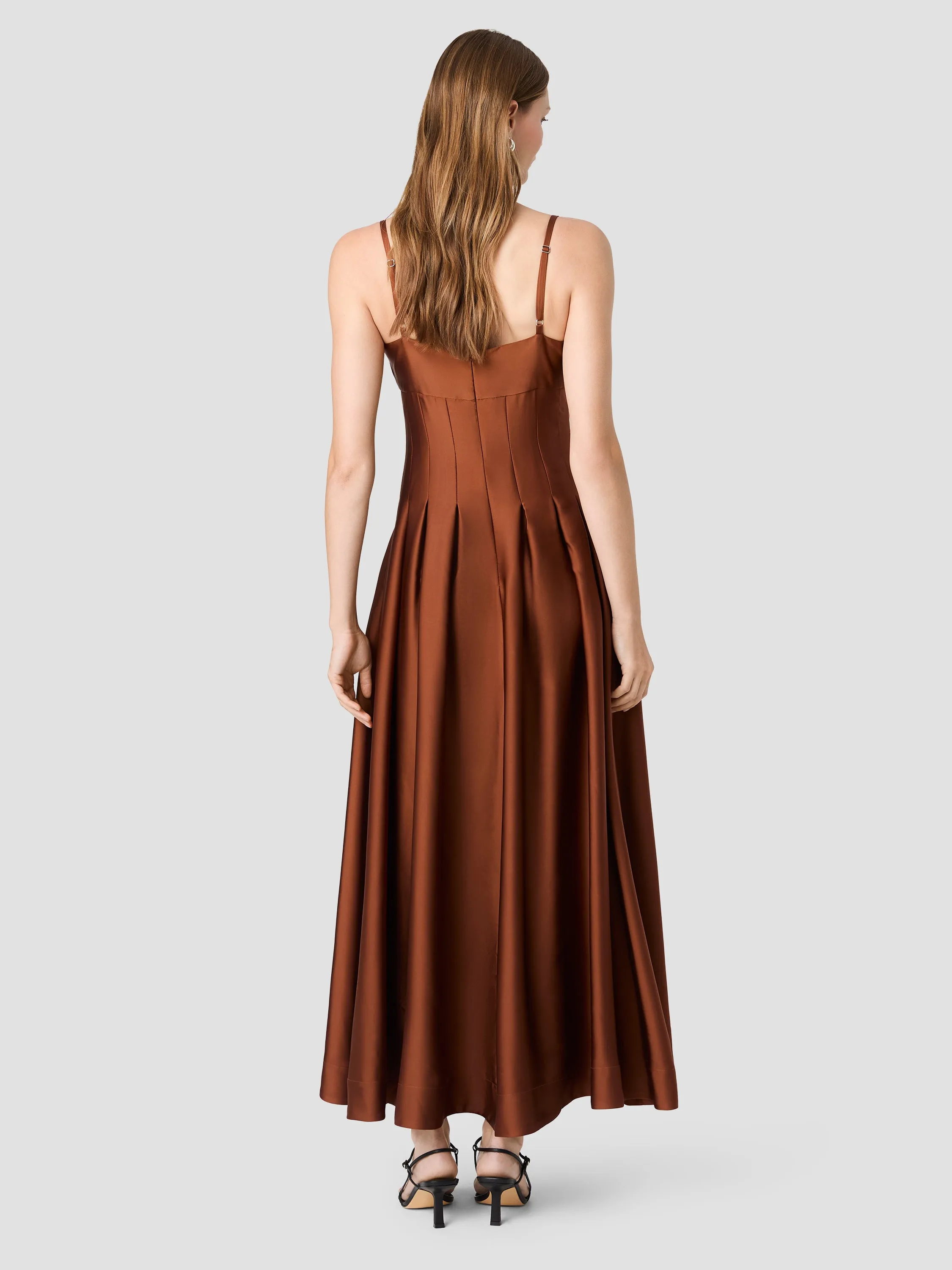 SLINKY SATIN PLEATED MAXI DRESS sold by French Connection product image thumbnail 4