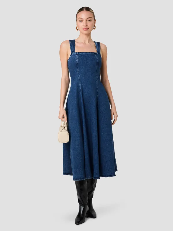 DELANCEY DENIM FLARE MIDI DRESS made by French Connection