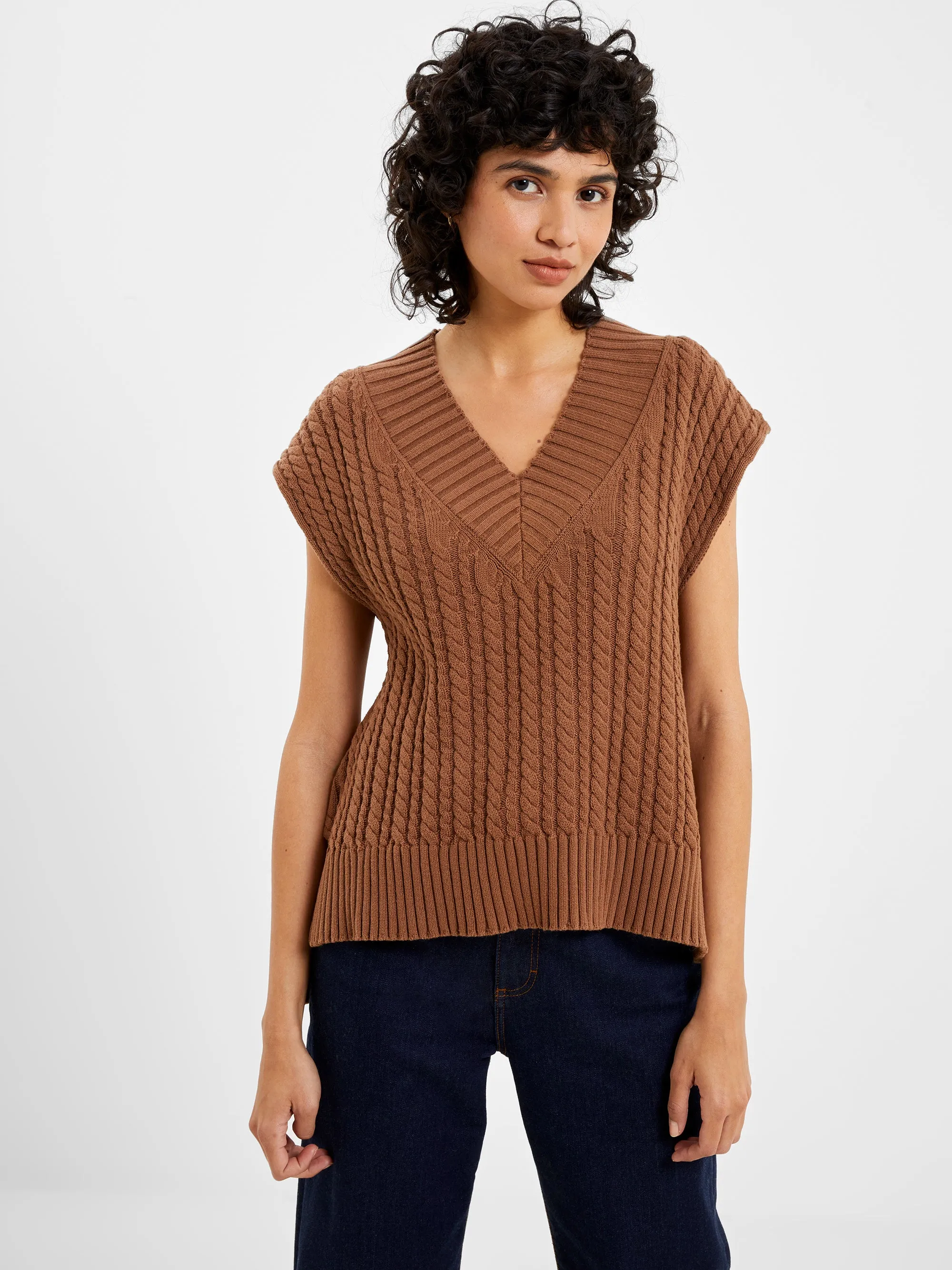 Mozart V Neck Cap Sleeve Sweater Vest sold by French Connection