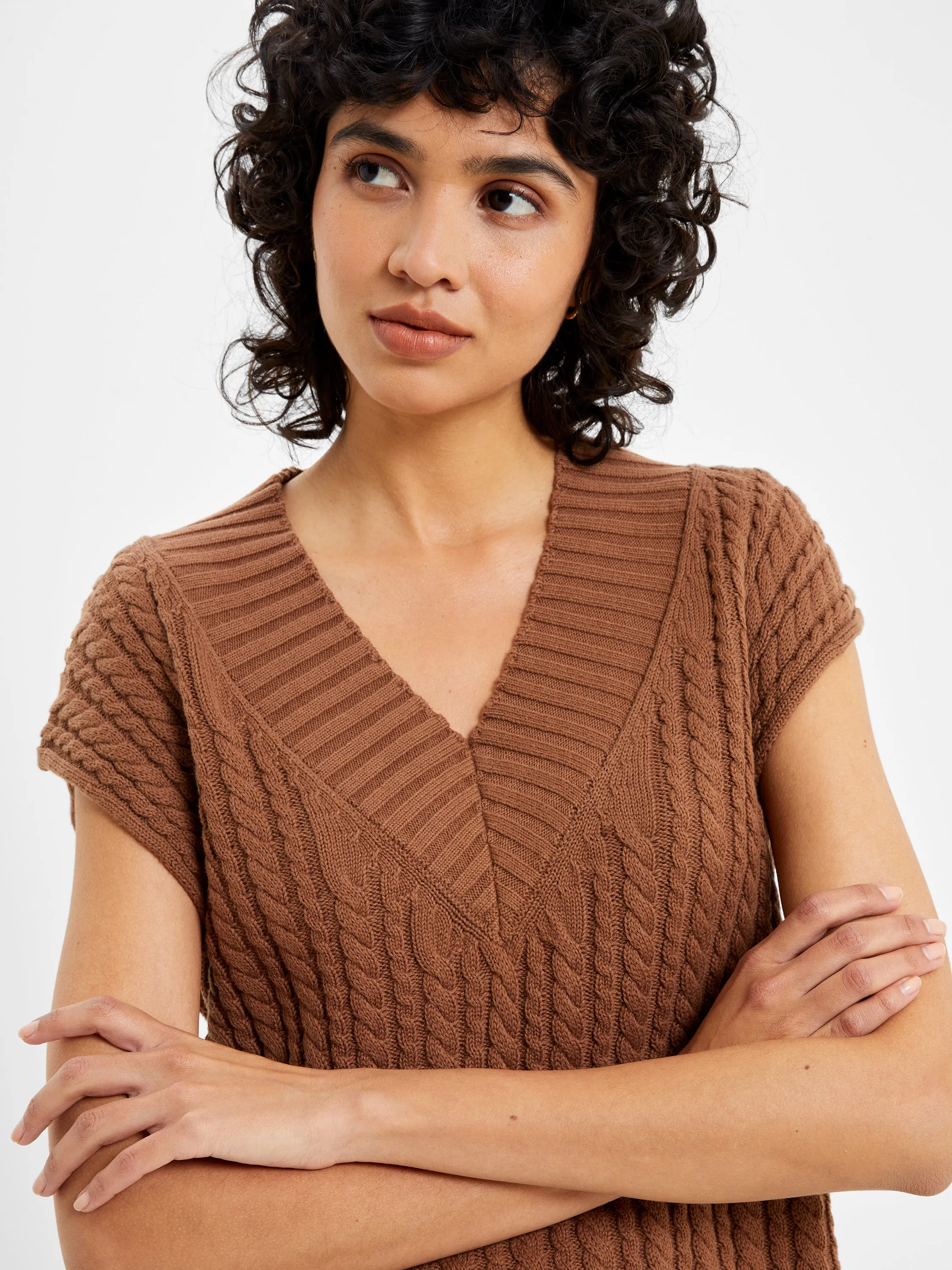 Mozart V Neck Cap Sleeve Sweater Vest sold by French Connection product image thumbnail 2