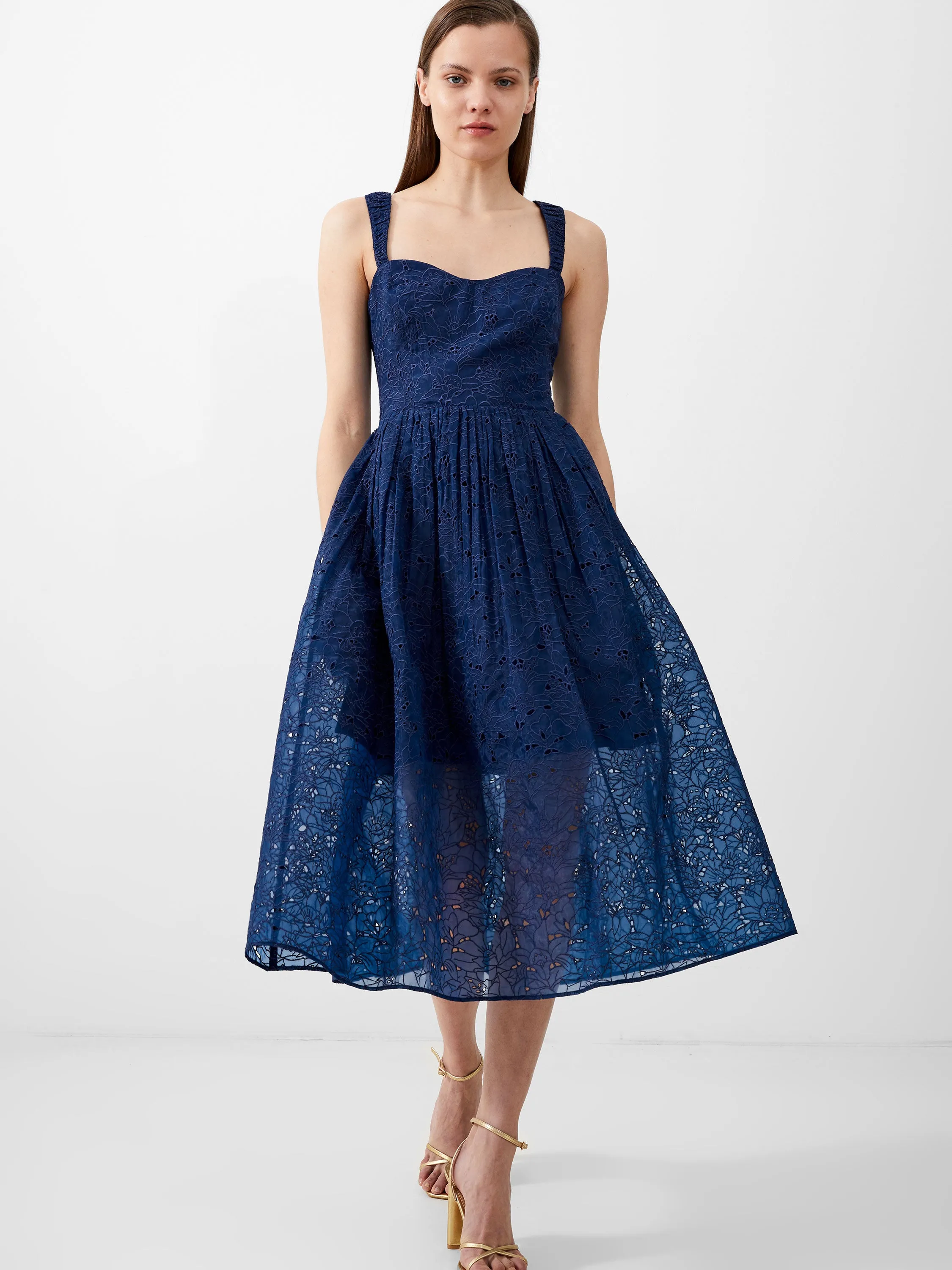 Embroidered Evelyn Lace Strappy Dress sold by French Connection