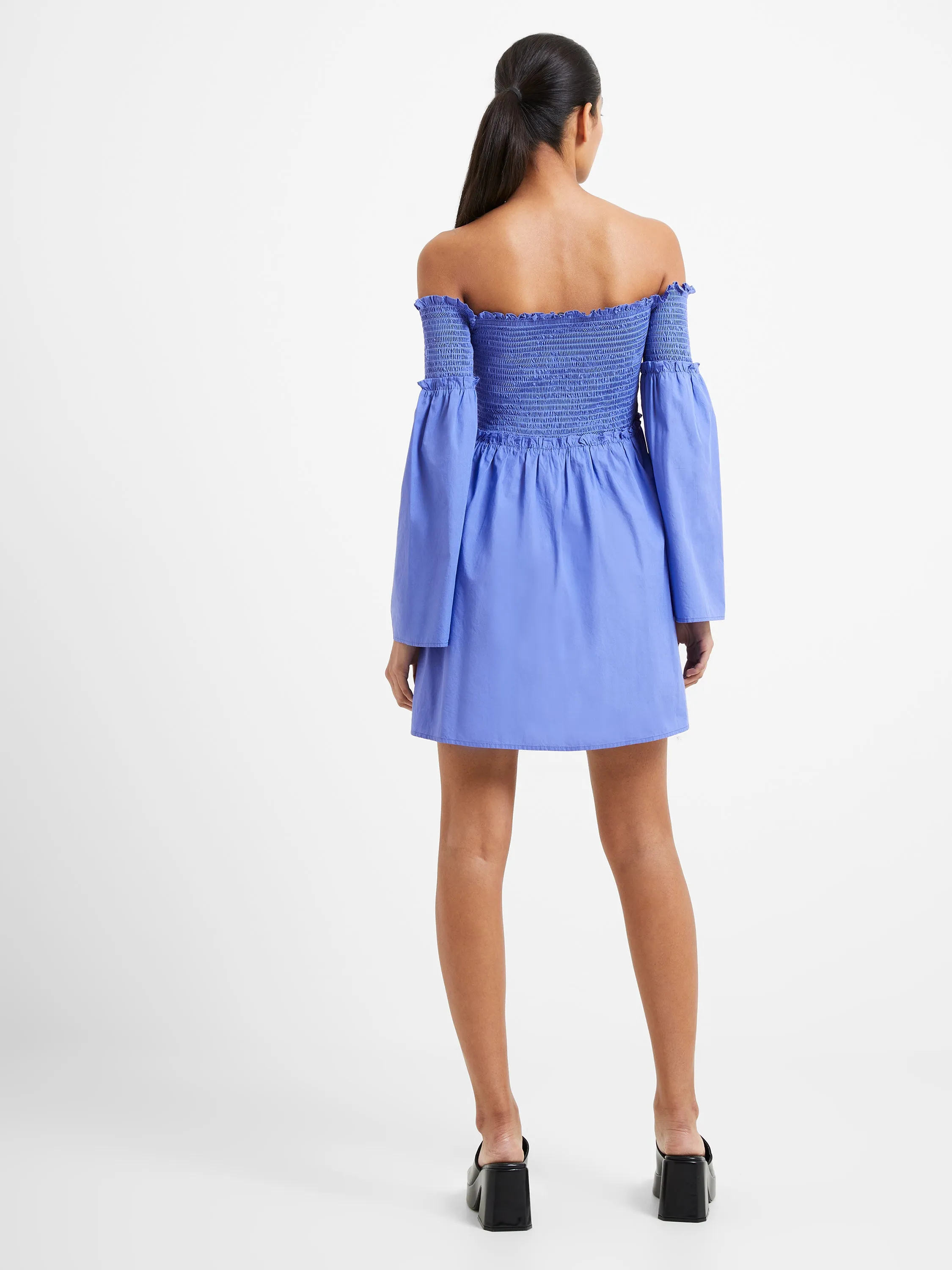 Rhodes Poplin Smocked Bardot Mini Dress sold by French Connection product image thumbnail 5