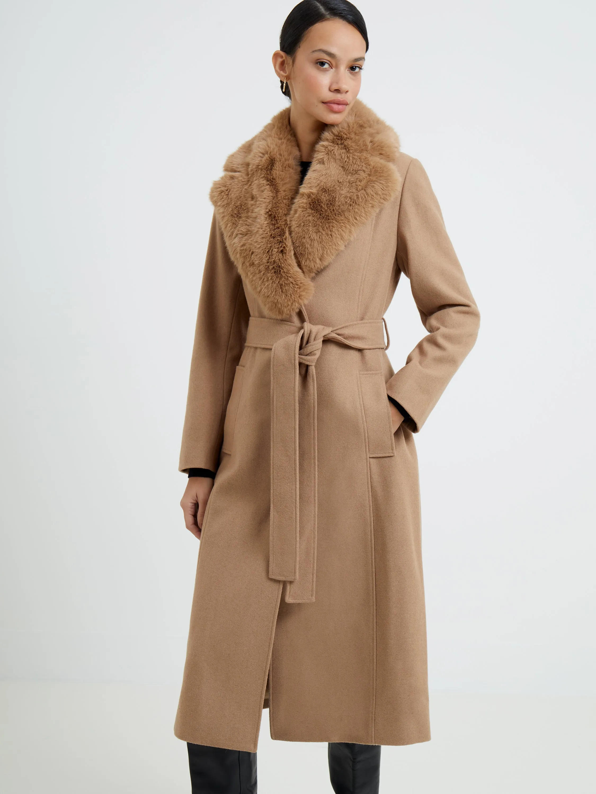 Favan Felt Faux Fur Coat sold by French Connection product image thumbnail 3