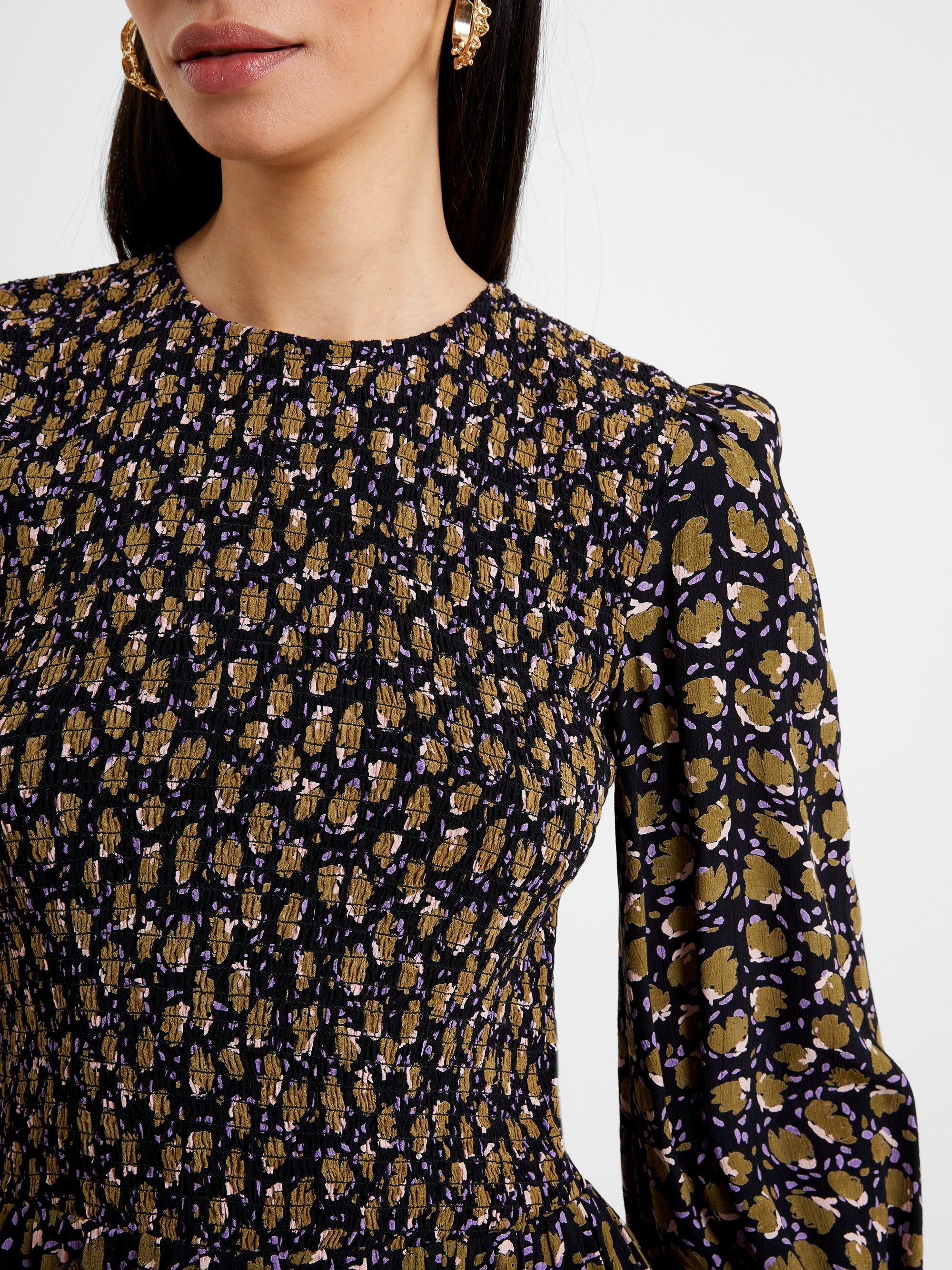 Ingrid Colette Crepe Smocked Mini Dress sold by French Connection product image thumbnail 4