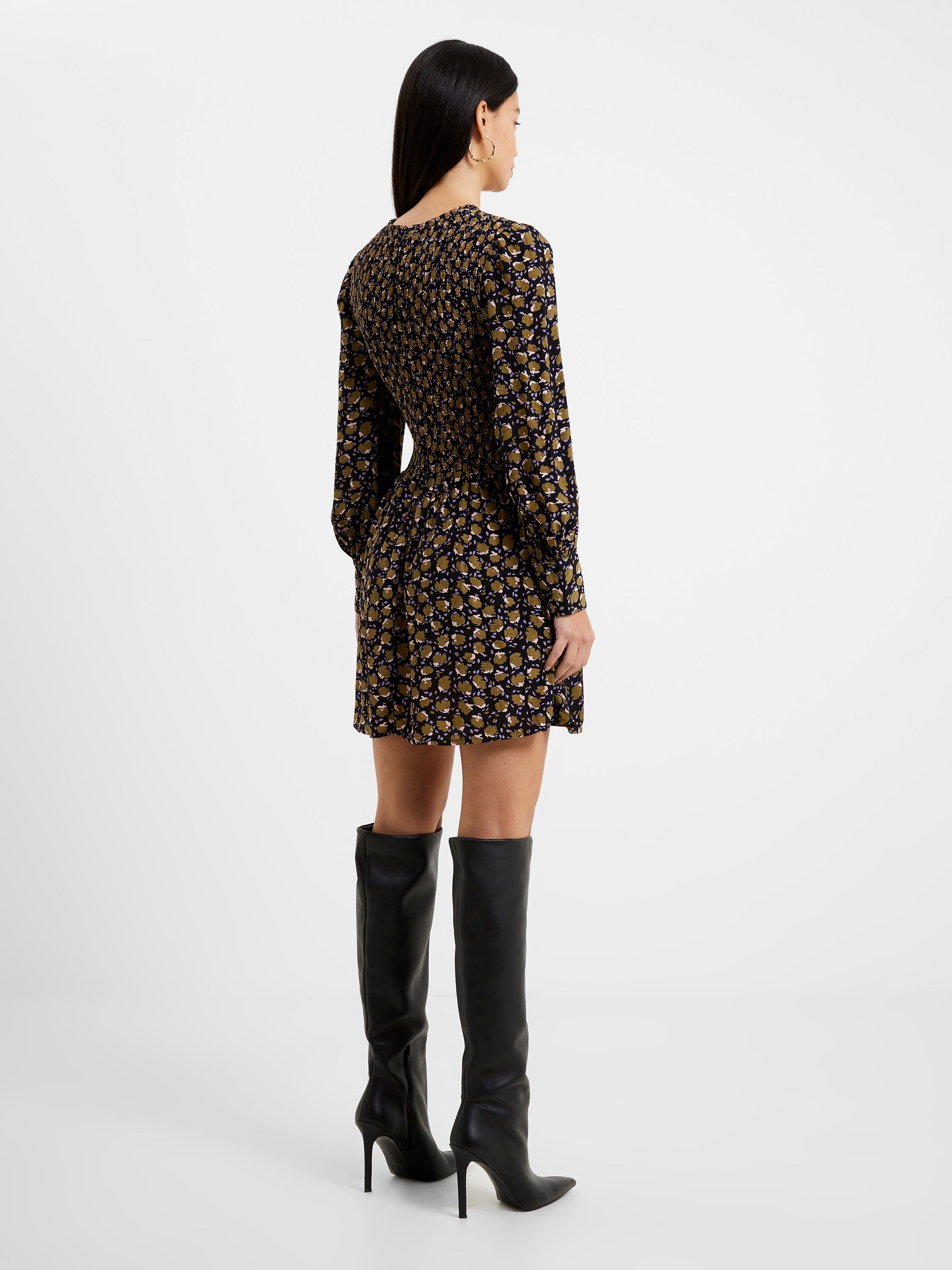 Ingrid Colette Crepe Smocked Mini Dress sold by French Connection product image thumbnail 5