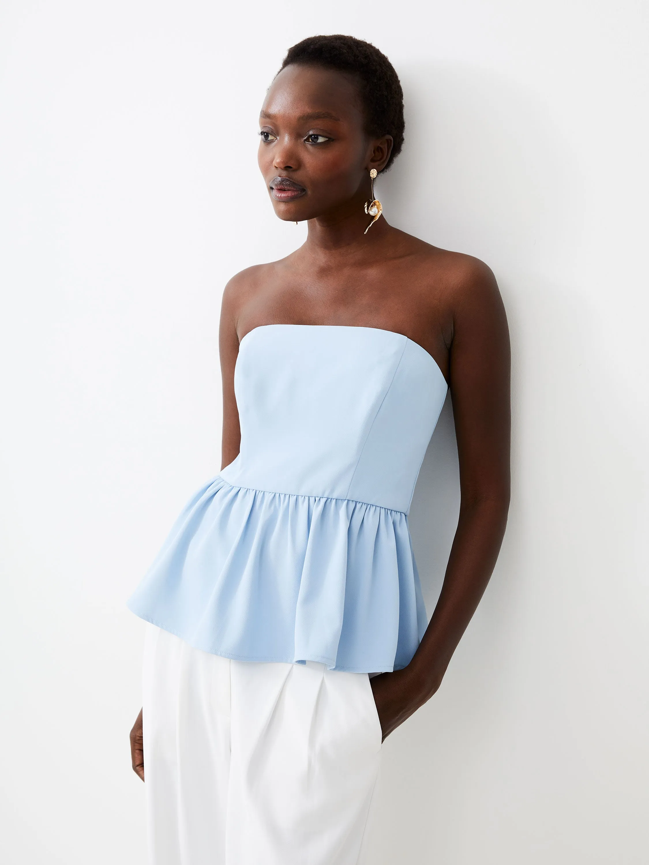 Harry Suiting Strapless Peplum Top sold by French Connection