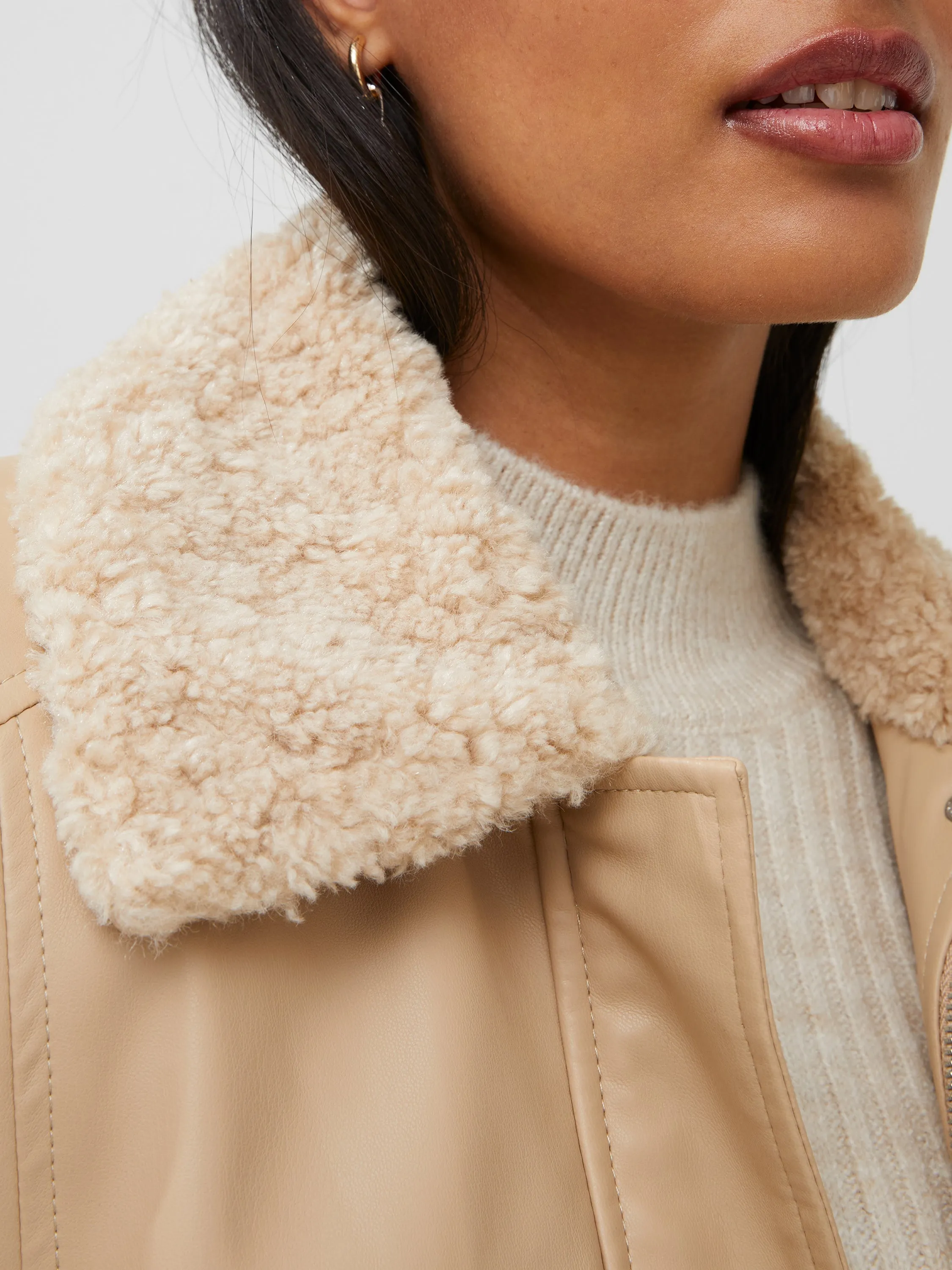 Vegan Leather Aviator Jacket sold by French Connection product image thumbnail 3