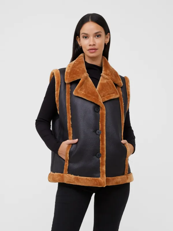 Belen Faux Fur Vest sold by French Connection