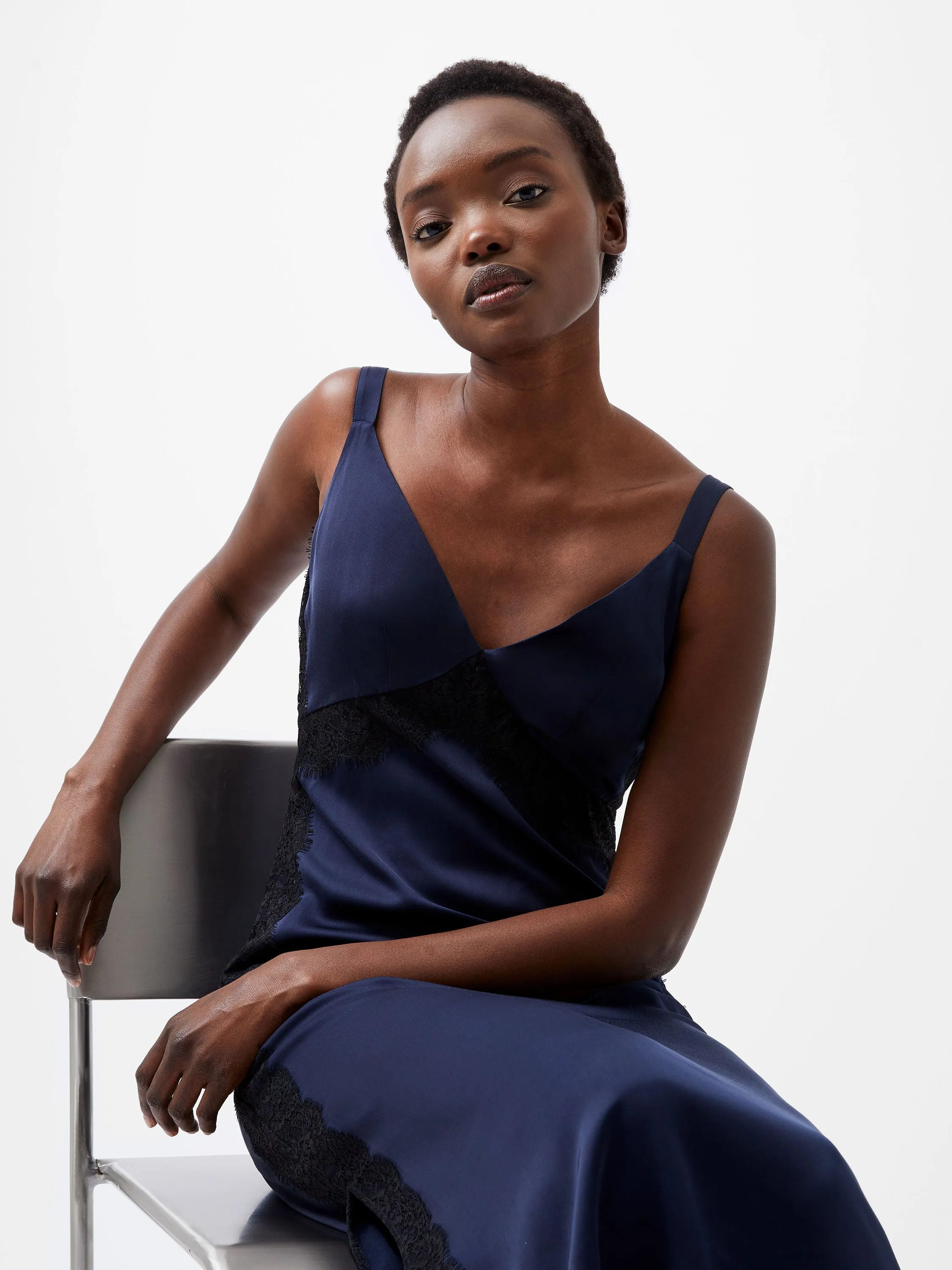 Ennis Satin Lace Dress sold by French Connection product image thumbnail 2