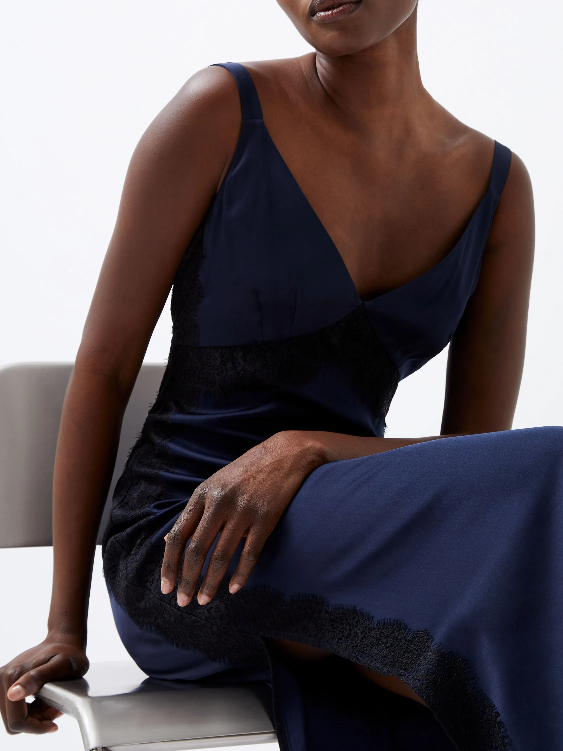 Ennis Satin Lace Dress sold by French Connection product image thumbnail 4