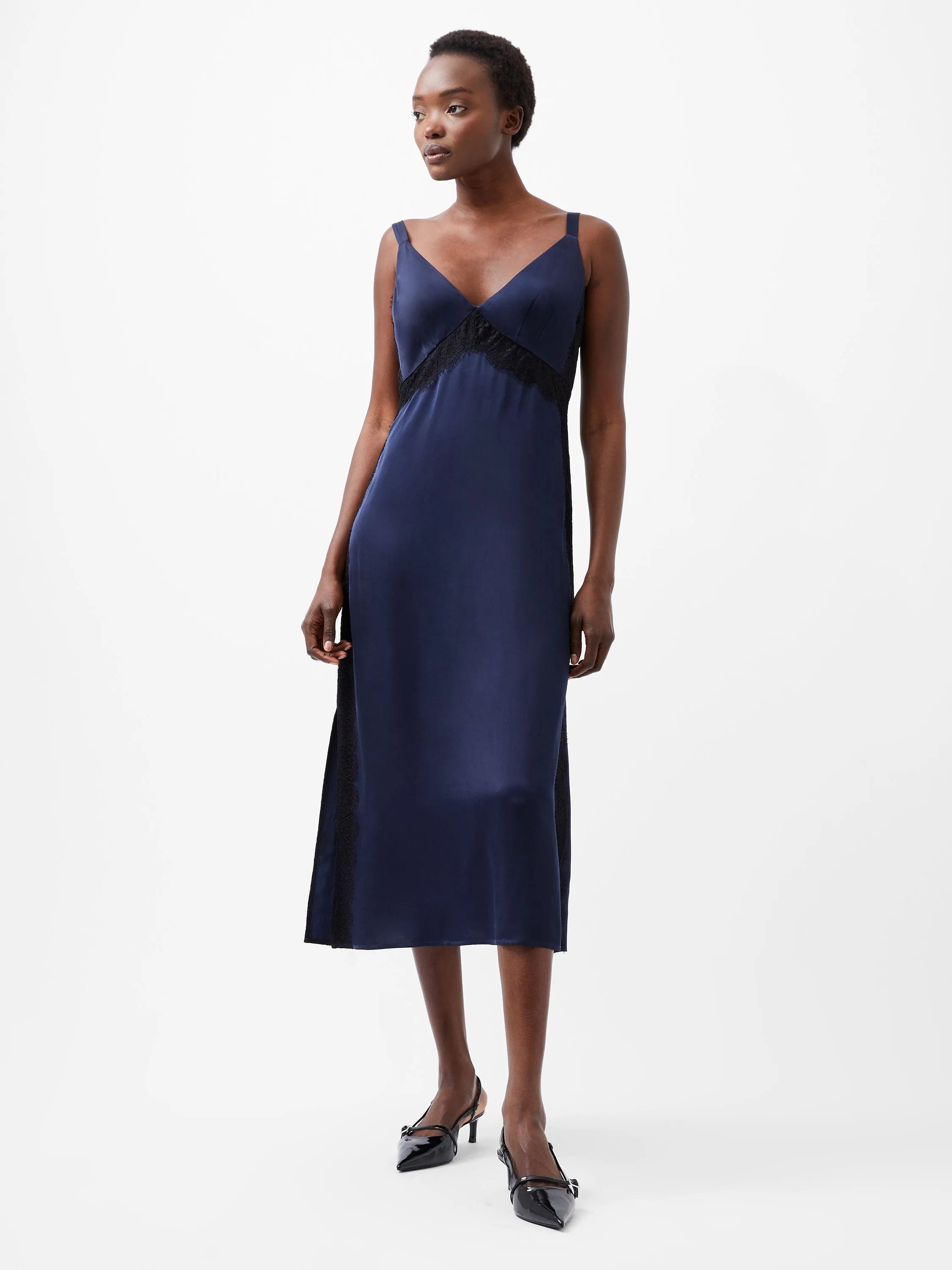 Ennis Satin Lace Dress sold by French Connection product image thumbnail 3