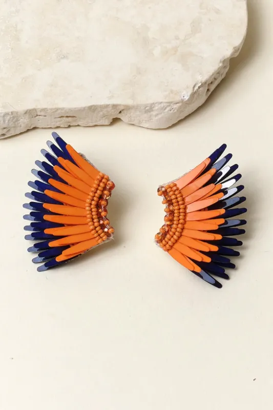 Mini Madeline Earrings - Orange/Navy sold by French Cuff