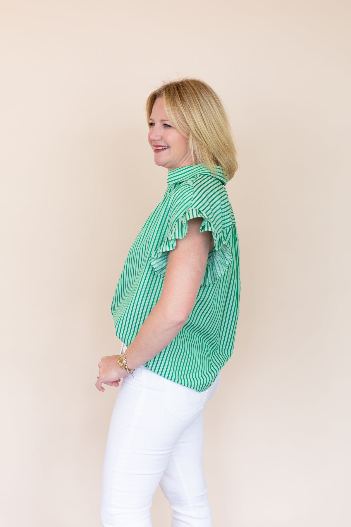 Flutter Sleeve Striped Top sold by French Cuff product image thumbnail 2