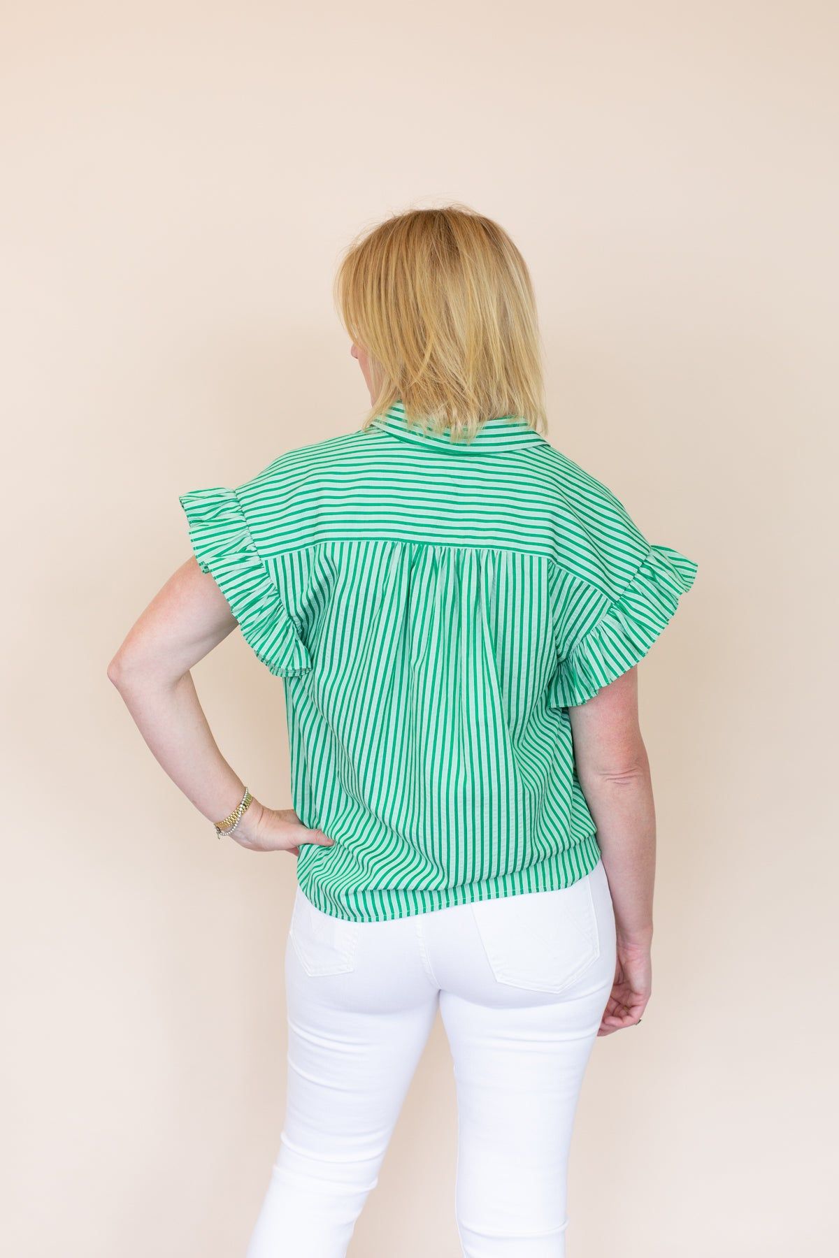 Flutter Sleeve Striped Top sold by French Cuff product image thumbnail 3