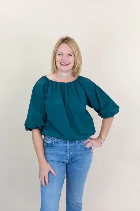 Puff Sleeve Poplin Top sold by French Cuff