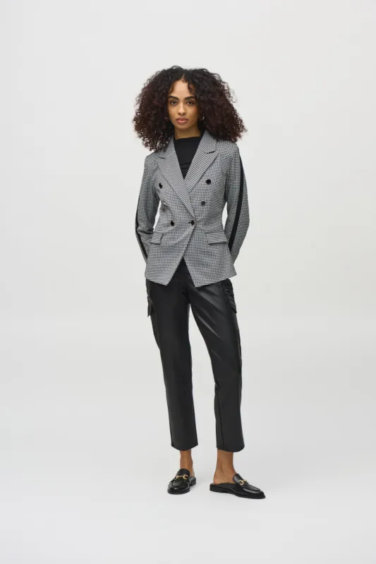 Houndstooth Jacquard Knit Fitted Blazer made by Joseph Ribkoff