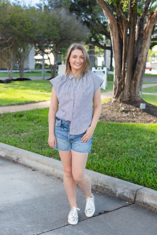 Striped Collared Top sold by French Cuff